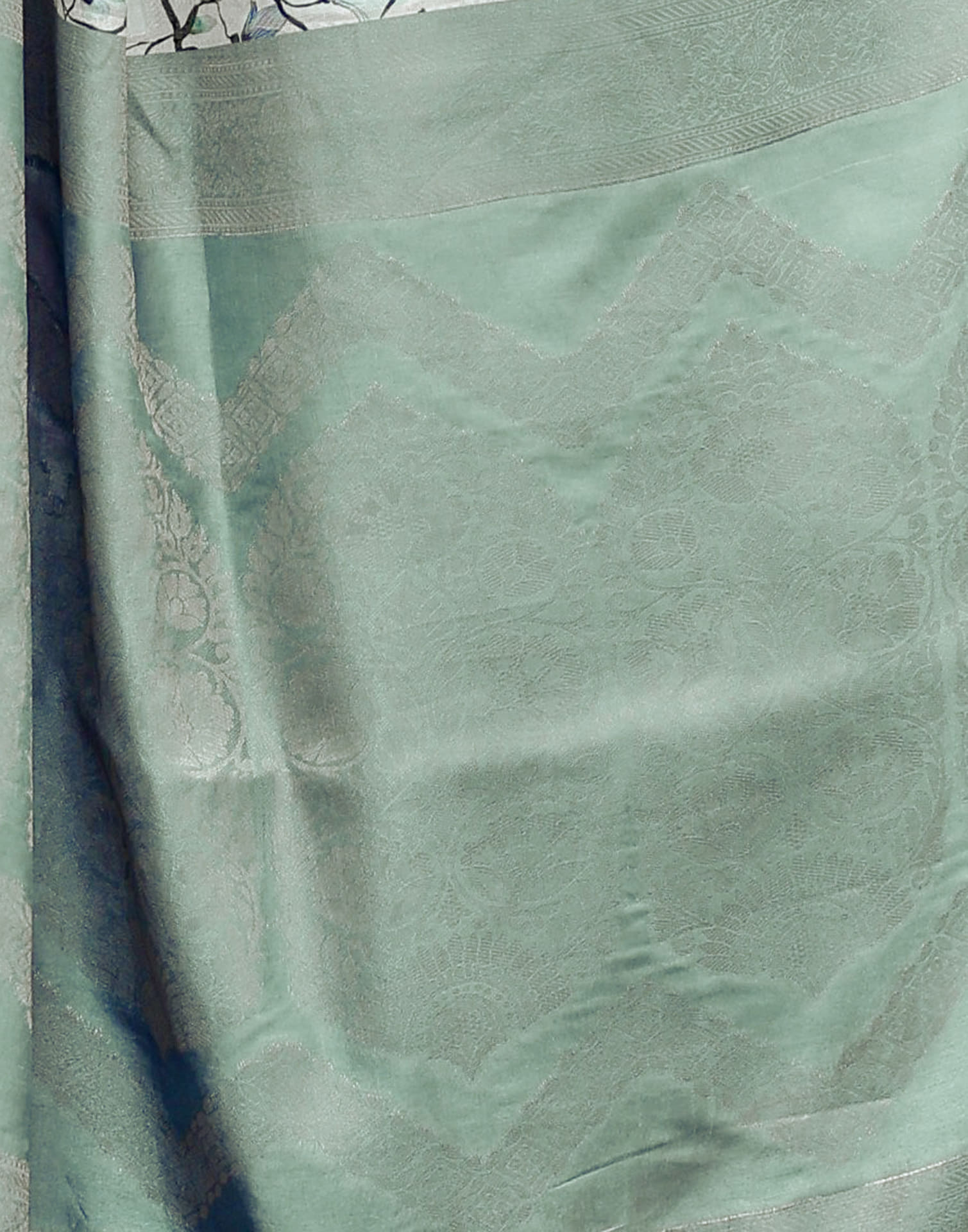 Grey Silk Printed Saree