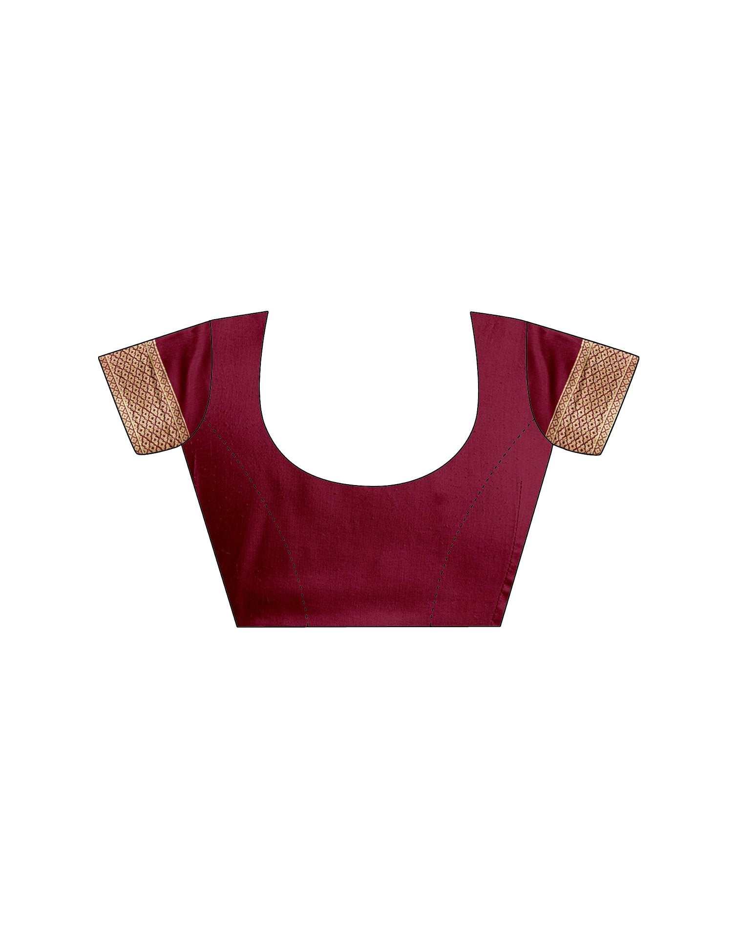 Maroon Silk Woven Banarasi Saree