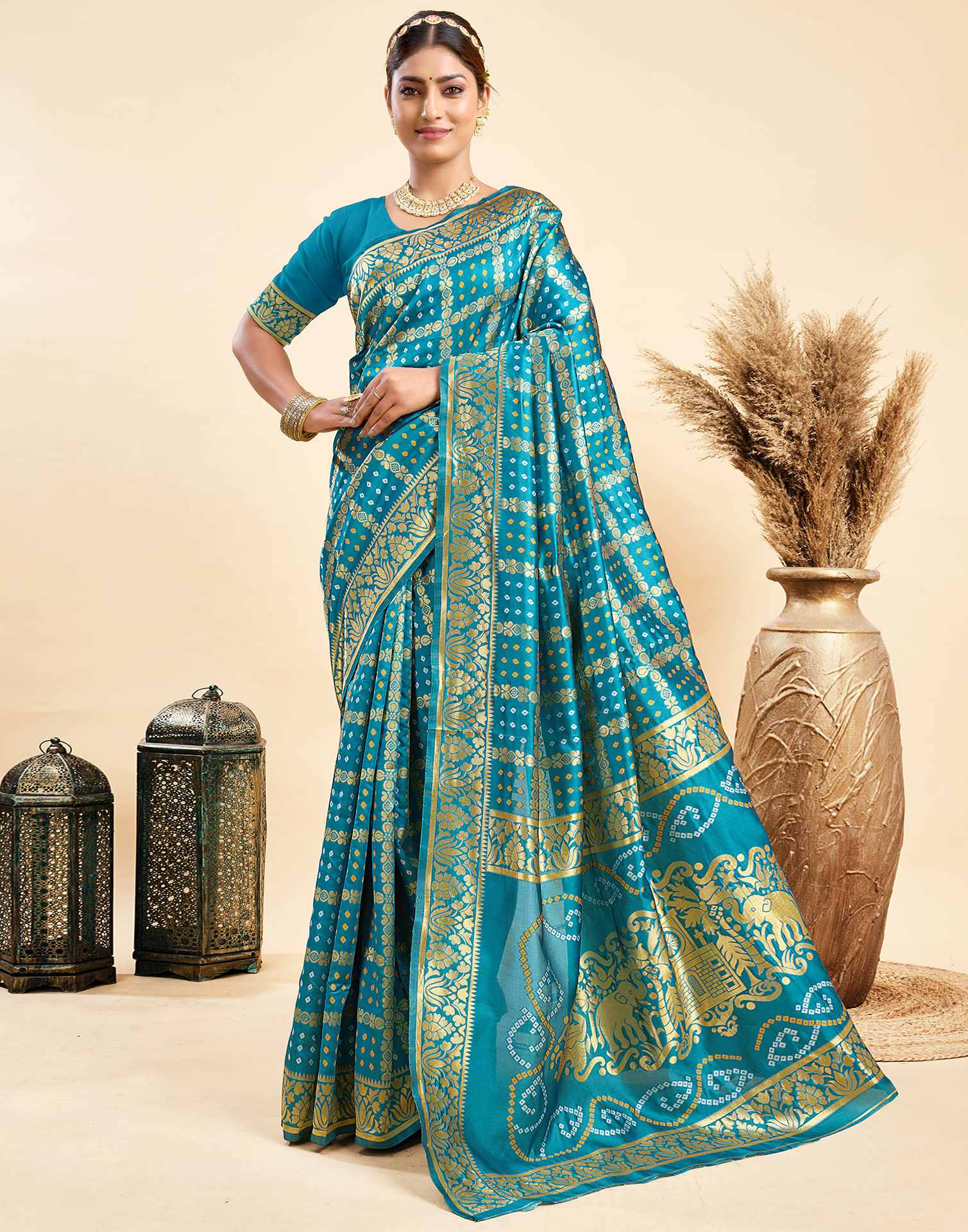 Blue Silk Woven Banarasi Saree