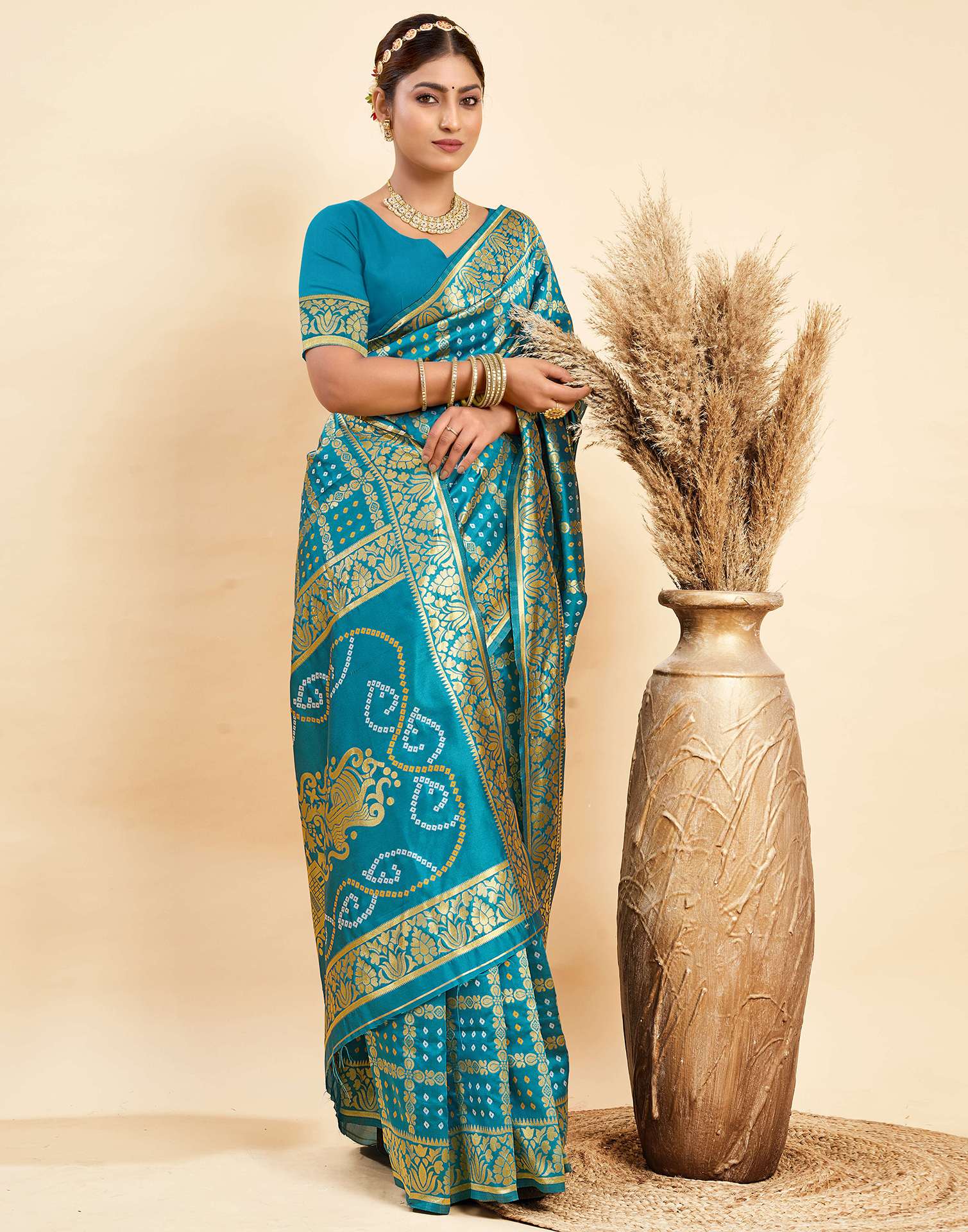 Blue Silk Woven Banarasi Saree