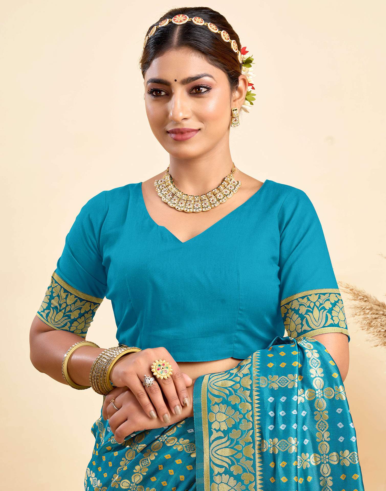 Blue Silk Woven Banarasi Saree