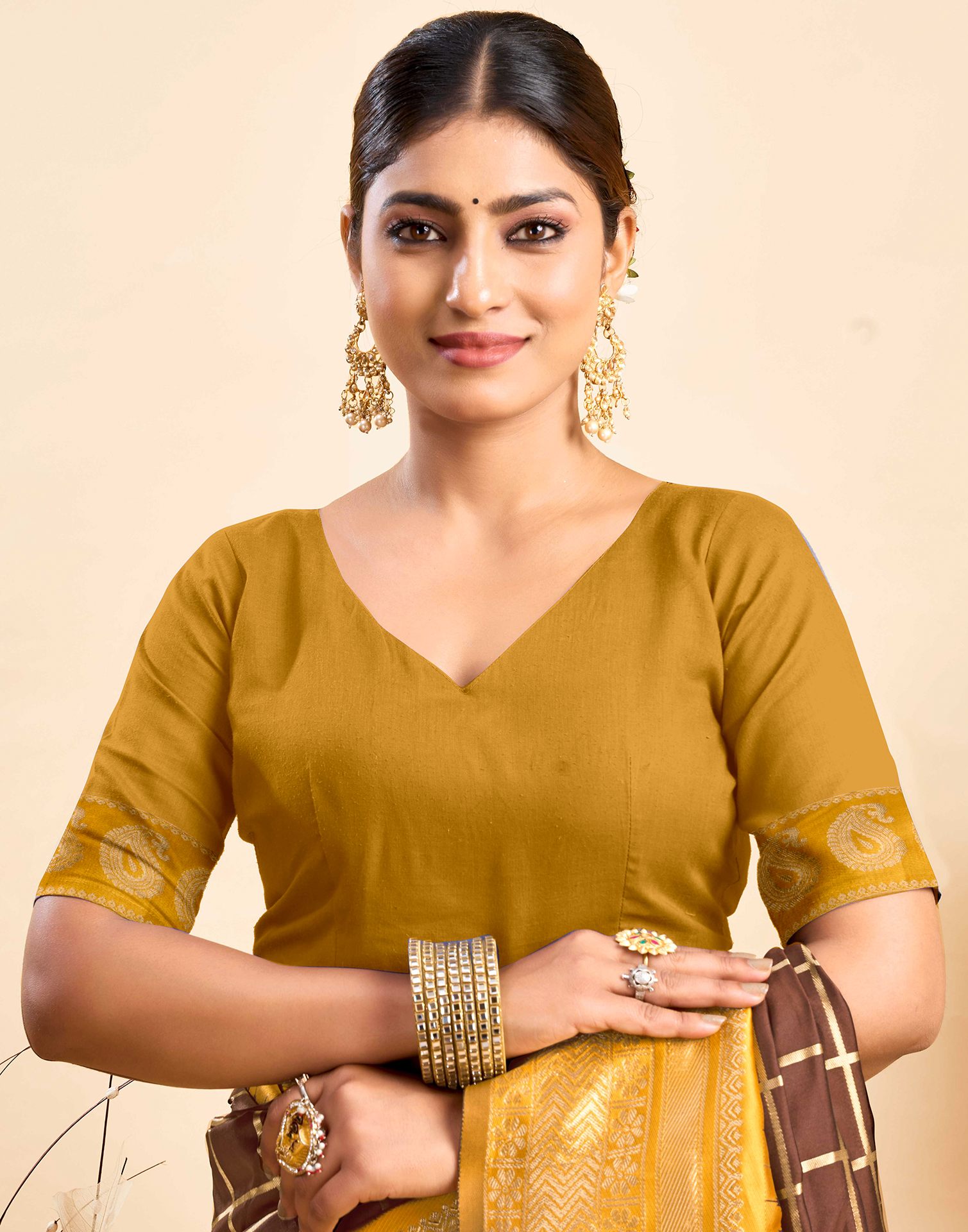 Brown Silk Woven Kanjivaram Saree