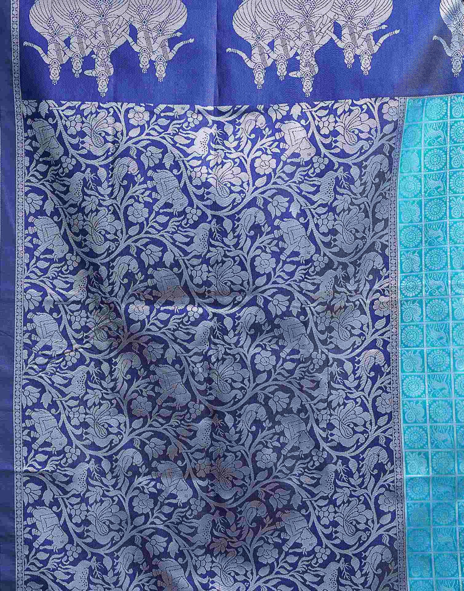 Blue Silk Woven Kanjivaram Saree