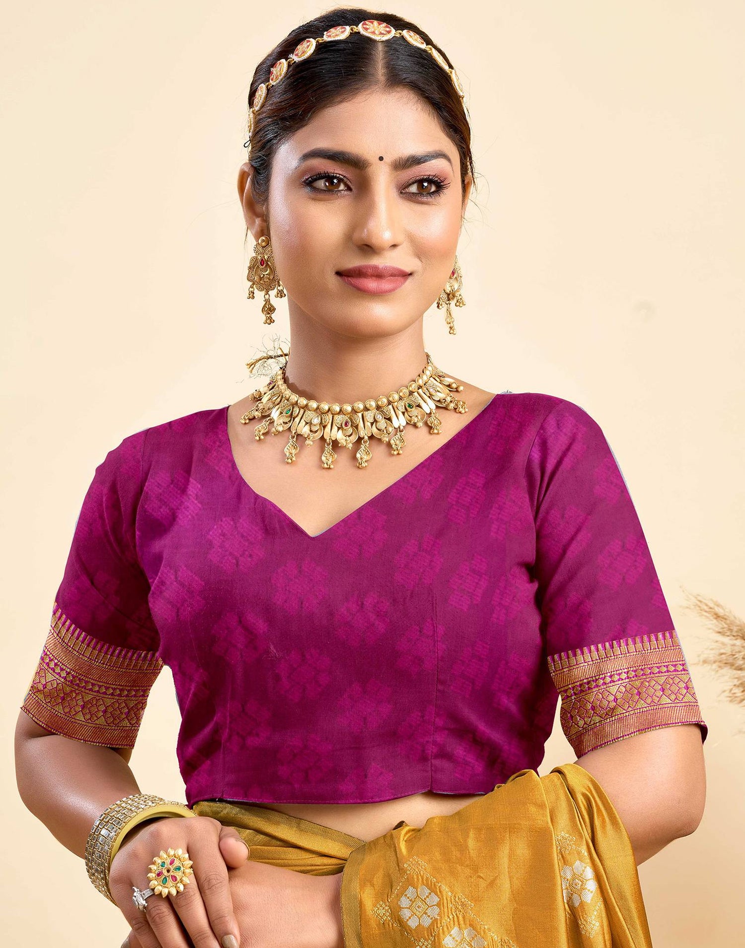 Mustard Yellow Silk Woven Saree