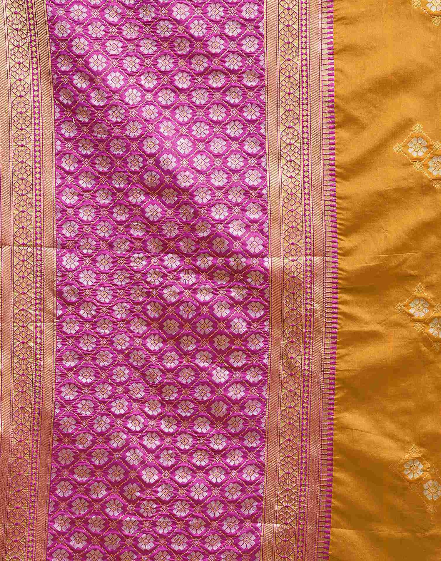 Mustard Yellow Silk Woven Saree