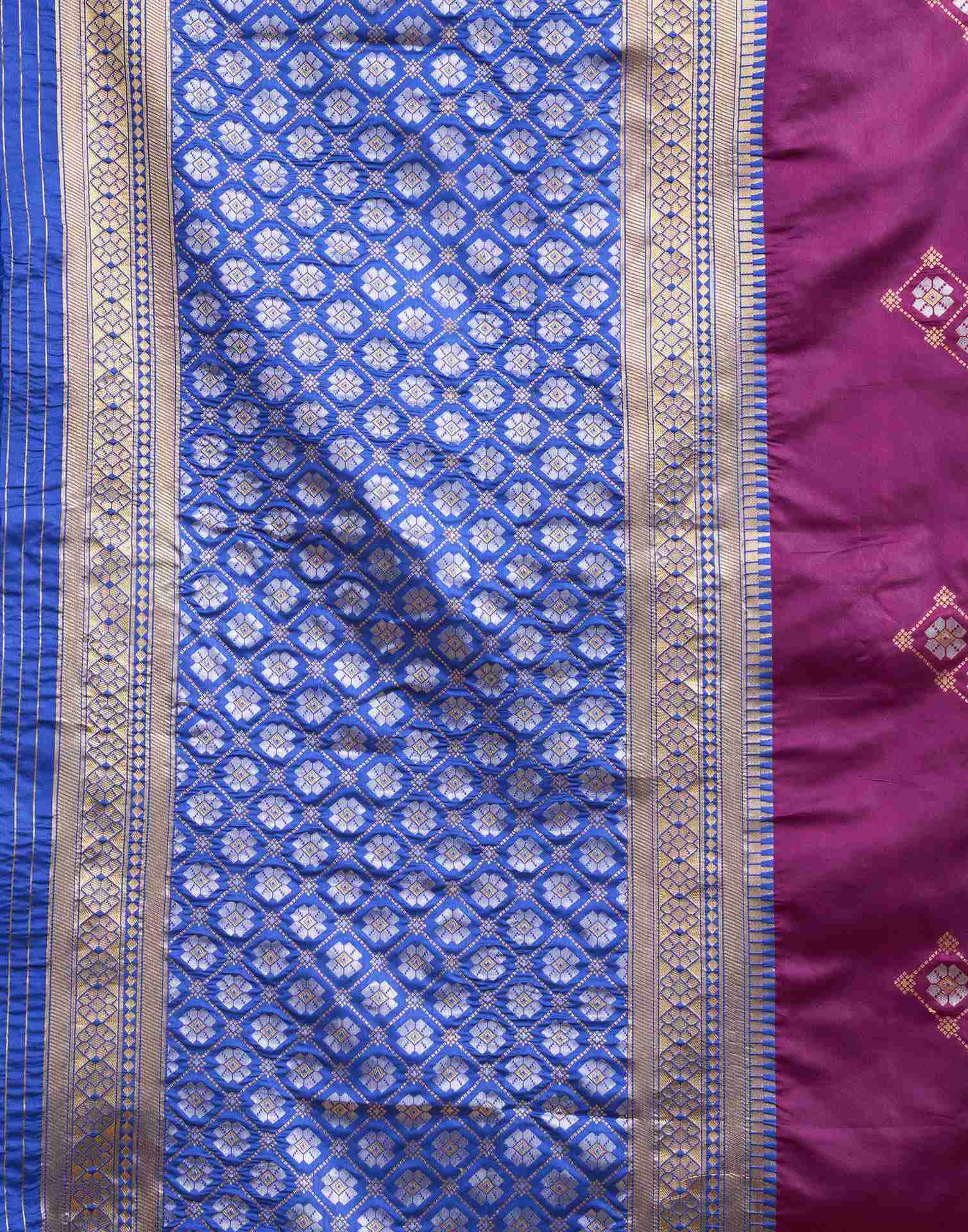 Dark Purple Silk Woven Saree