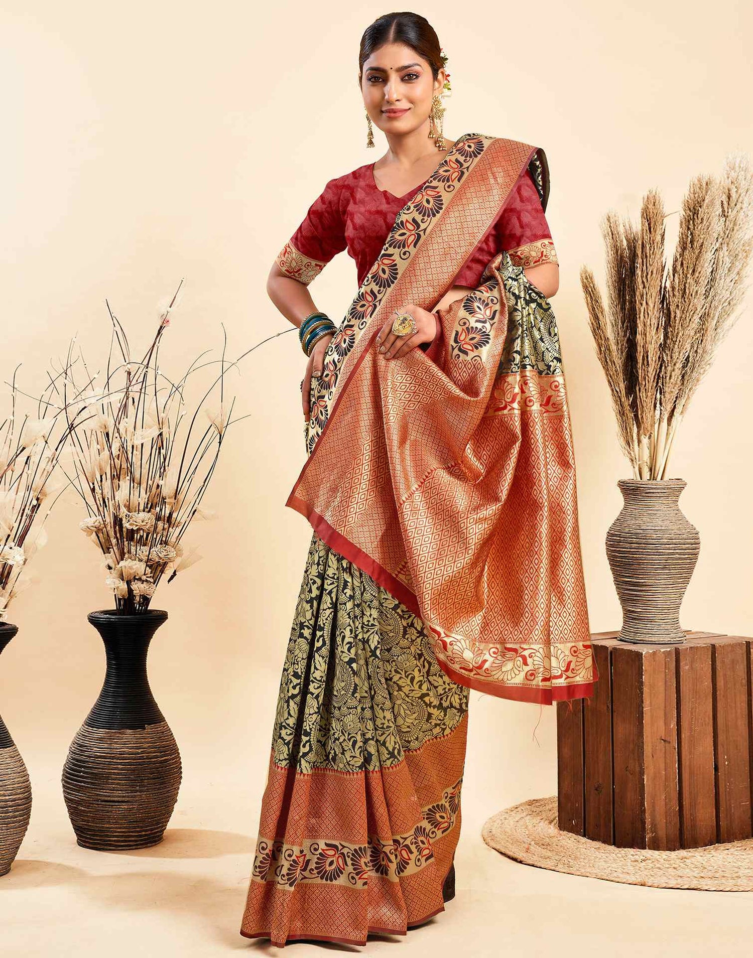 Black Silk Woven Banarasi Saree