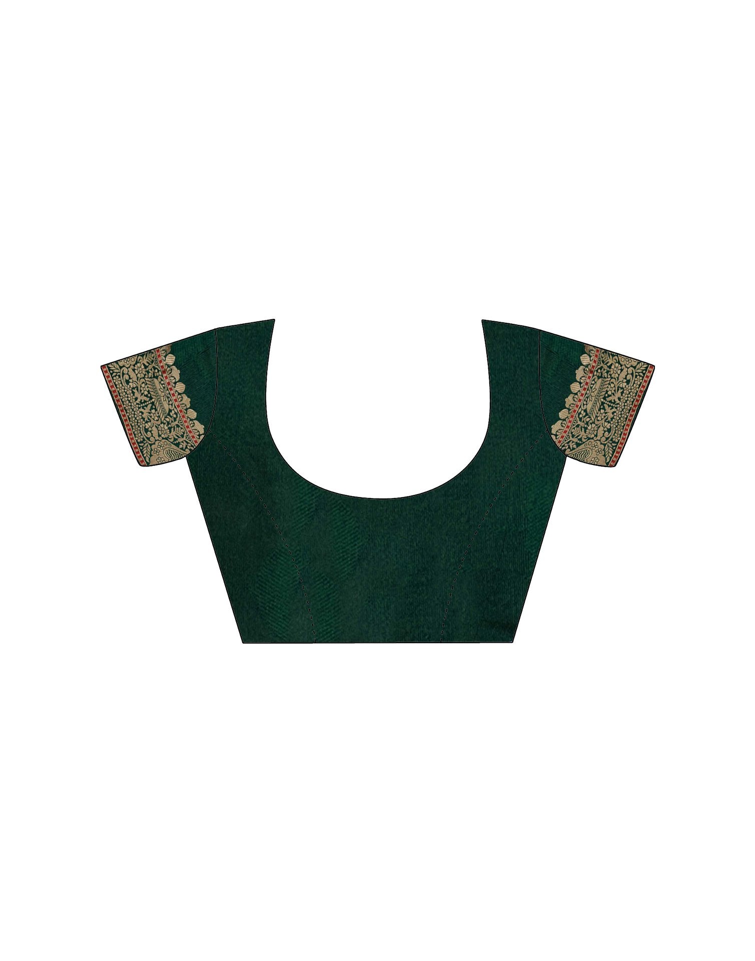 Dark Green Silk Woven Banarasi Saree