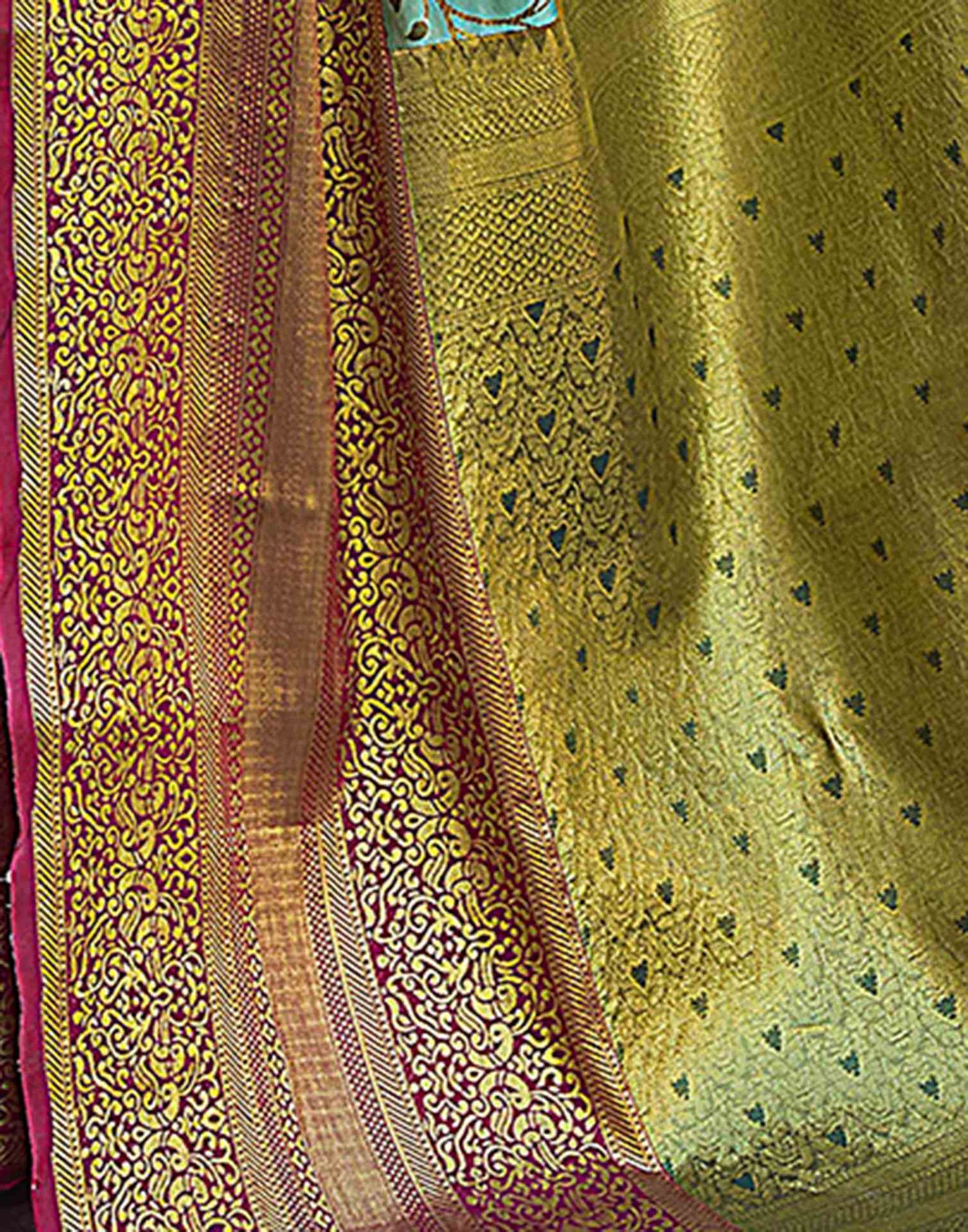 Mint Green Silk Woven Kanjivaram Saree