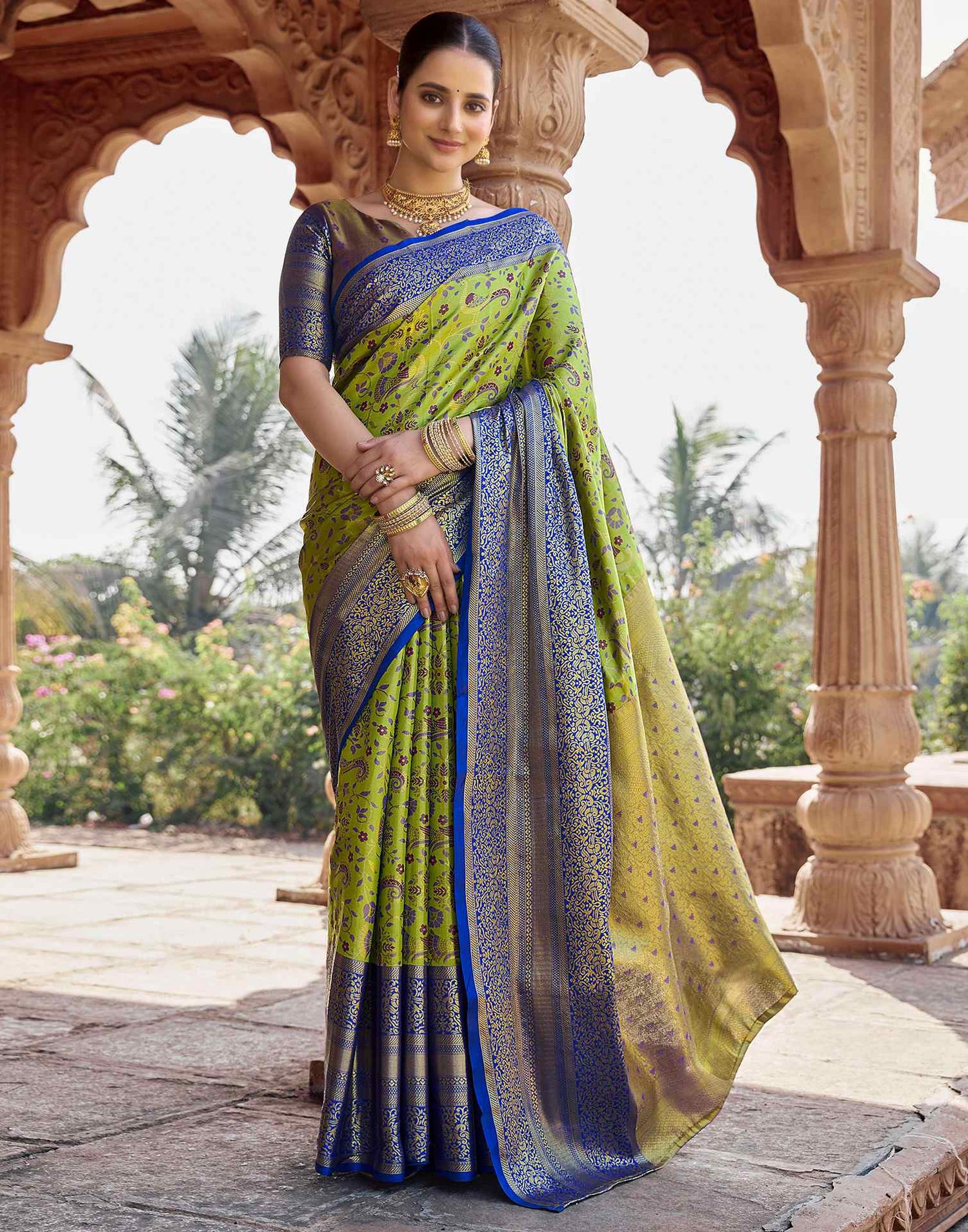 Green Silk Woven Kanjivaram Saree