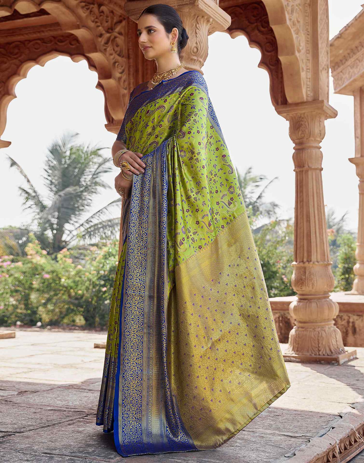 Green Silk Woven Kanjivaram Saree