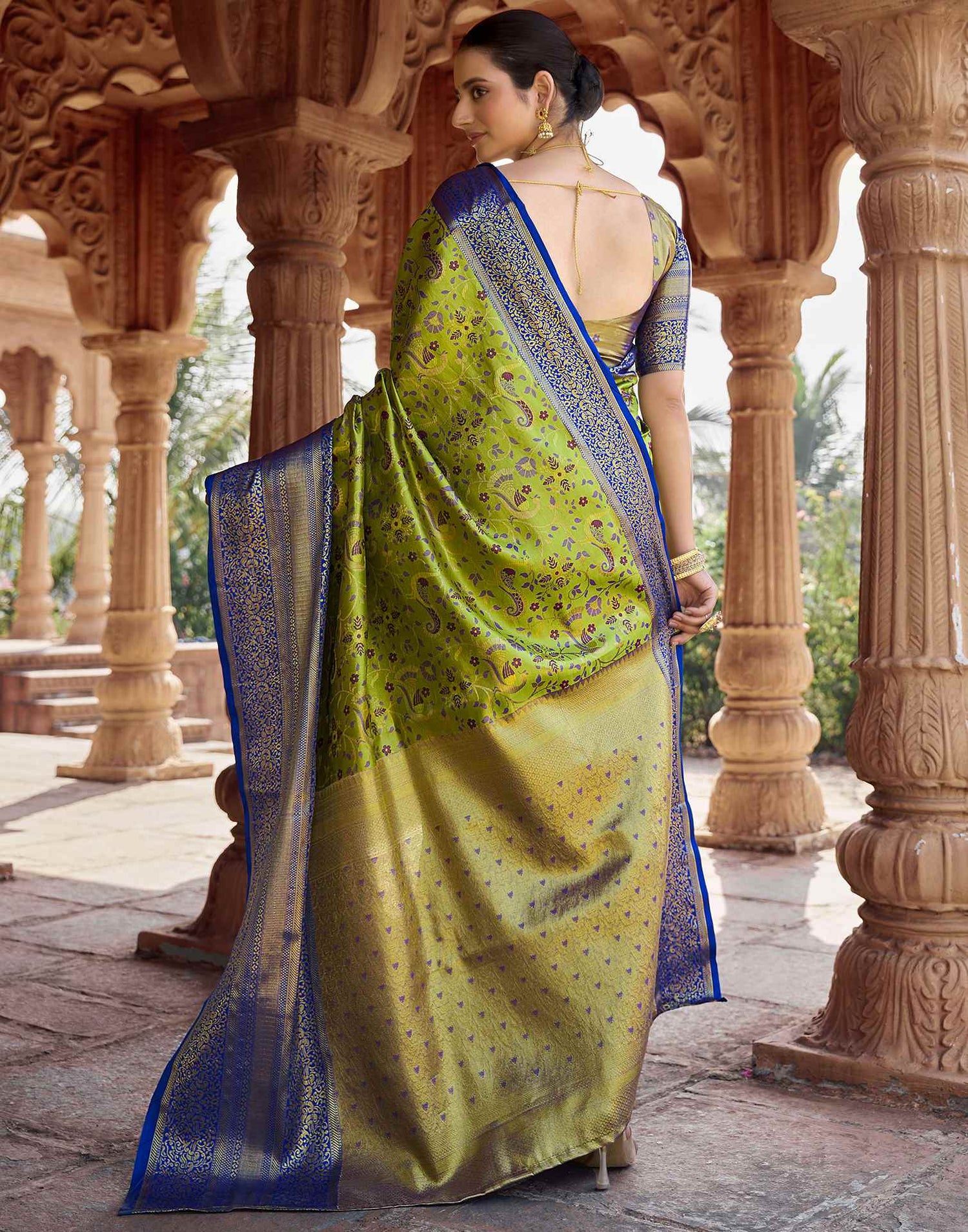 Green Silk Woven Kanjivaram Saree