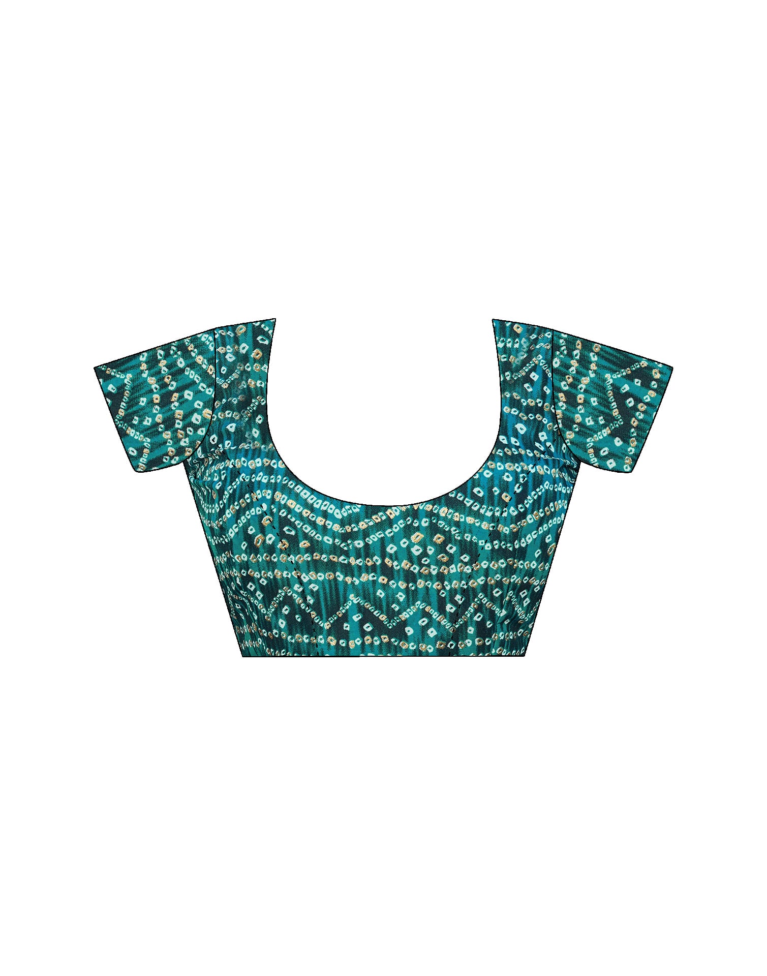 Pale Teal Green Chinnon Patch Work Embellished Saree