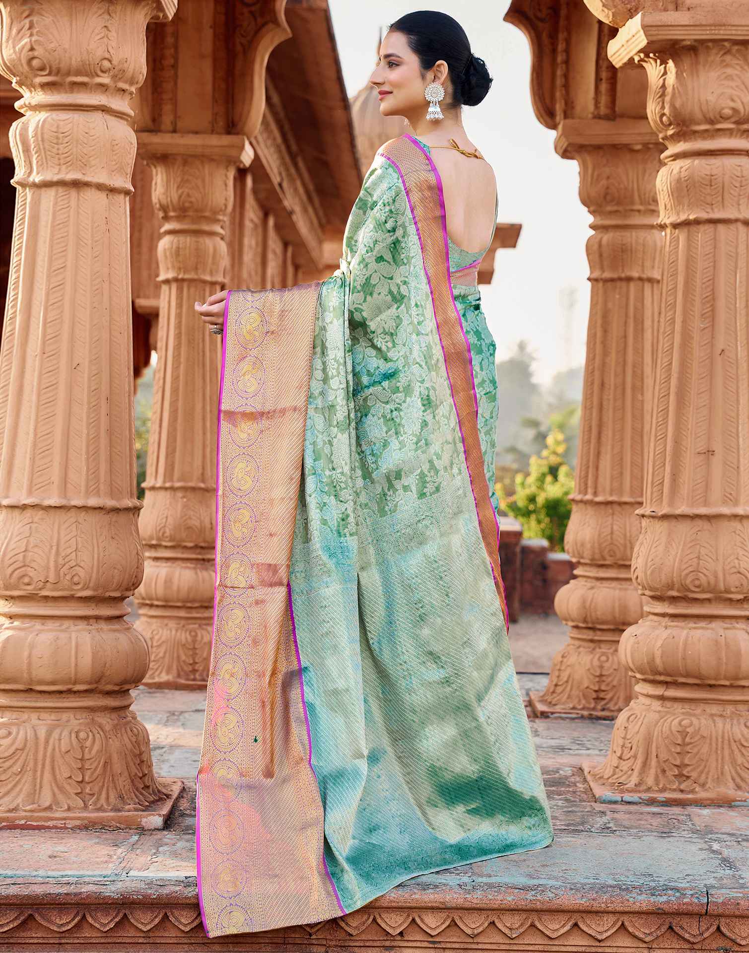 Green Silk Woven Kanjivaram Saree