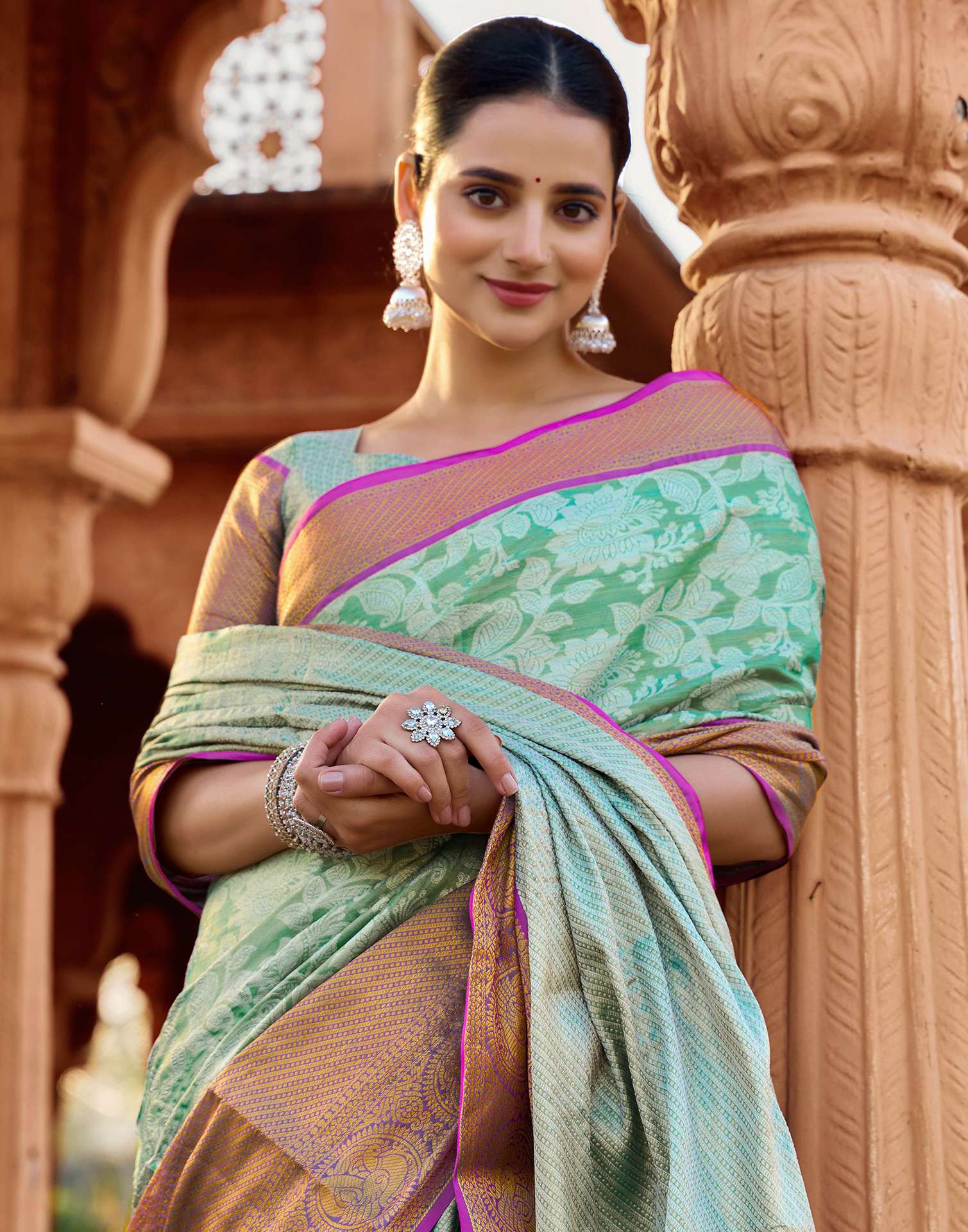 Green Silk Woven Kanjivaram Saree