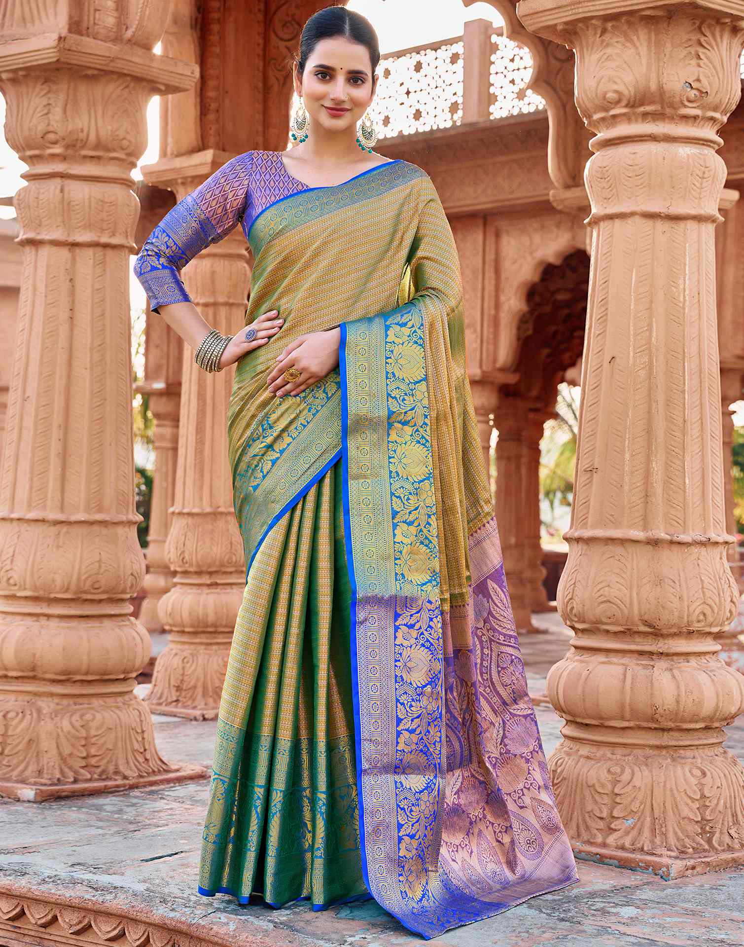 Green Silk Woven Kanjivaram Saree