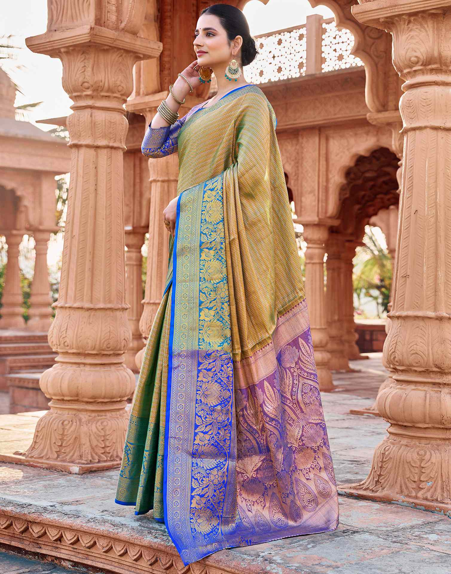 Green Silk Woven Kanjivaram Saree