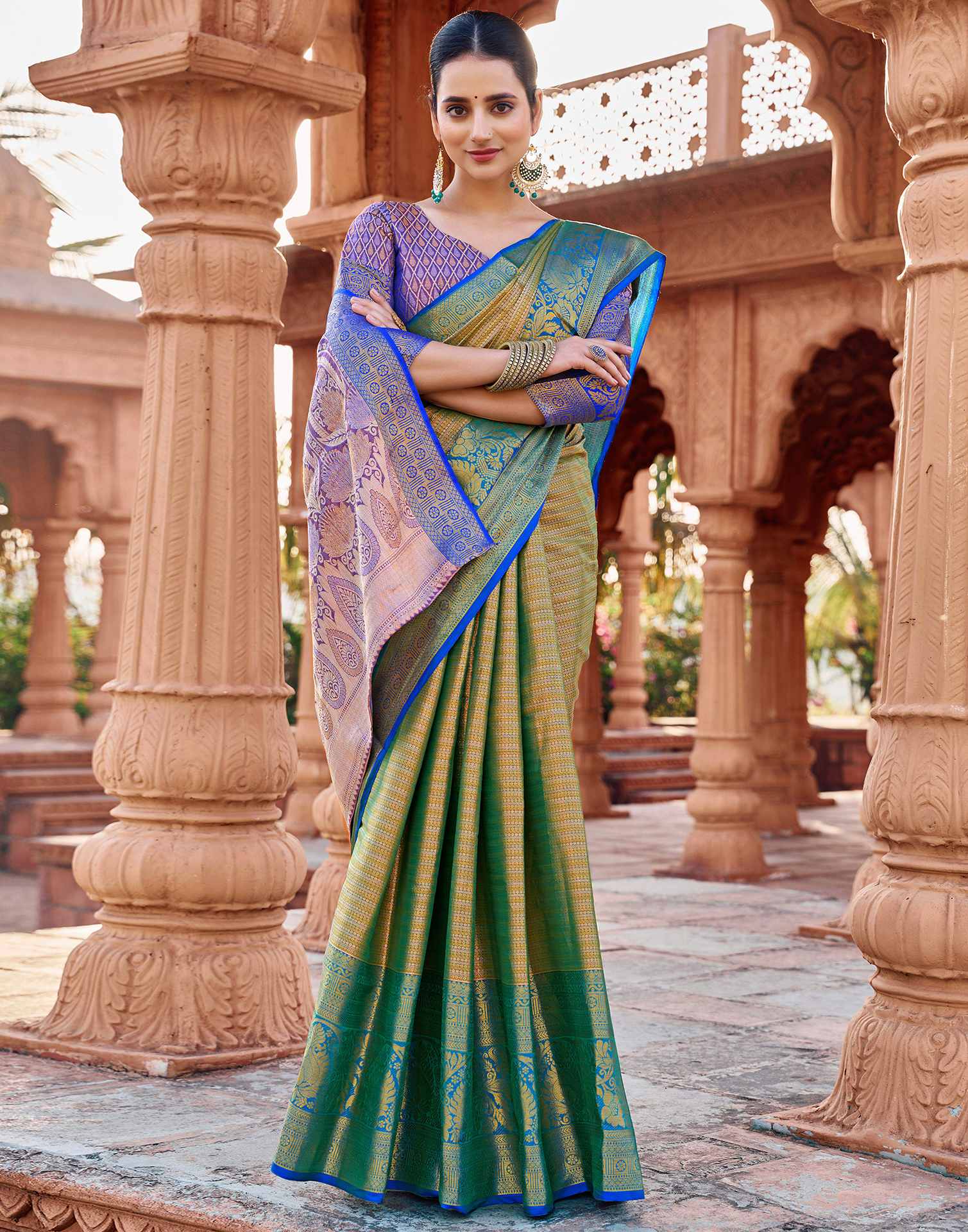 Green Silk Woven Kanjivaram Saree