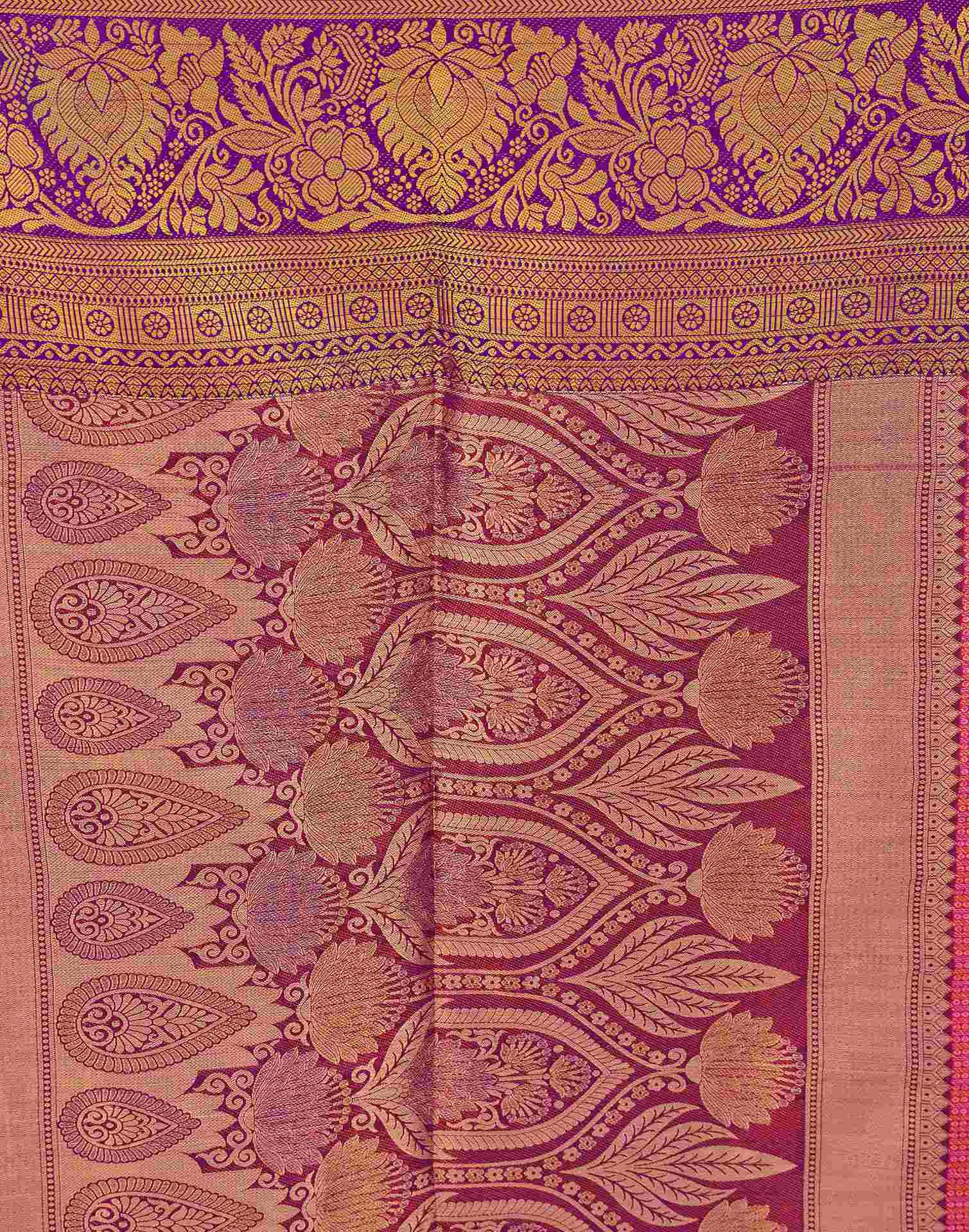 Orange Silk Woven Kanjivaram Saree