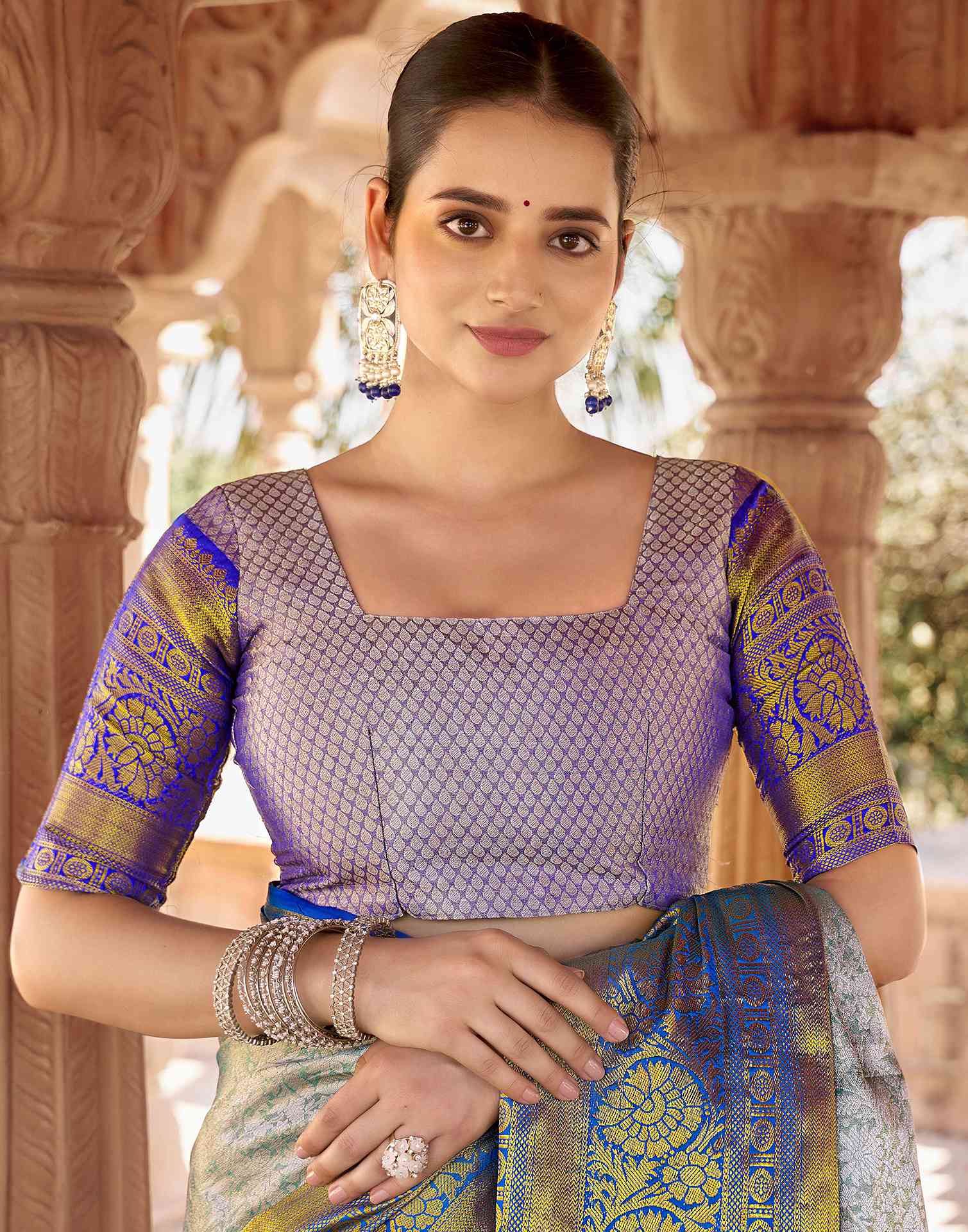 Light Green Silk Woven Kanjivaram Saree