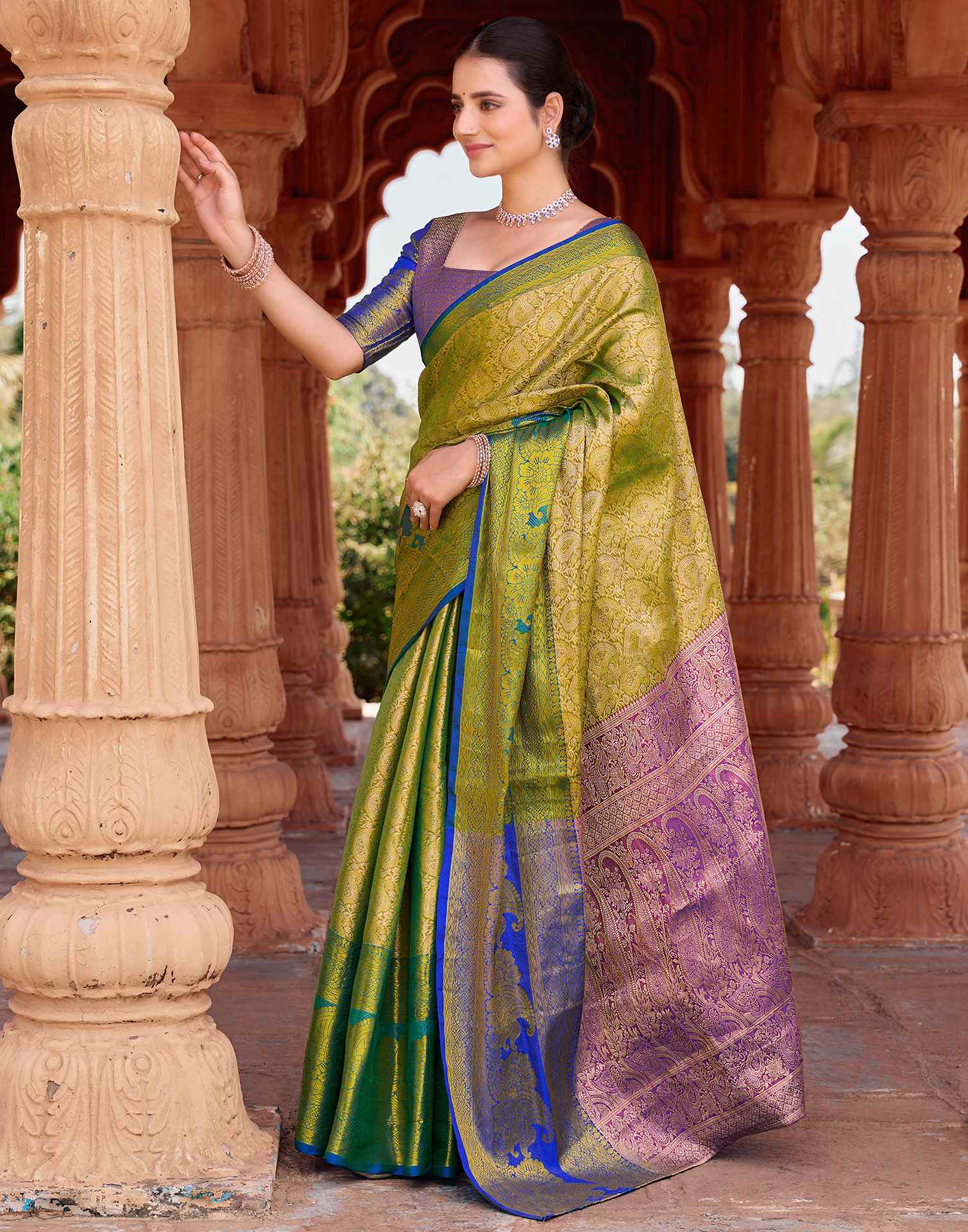Green Silk Woven Kanjivaram Saree