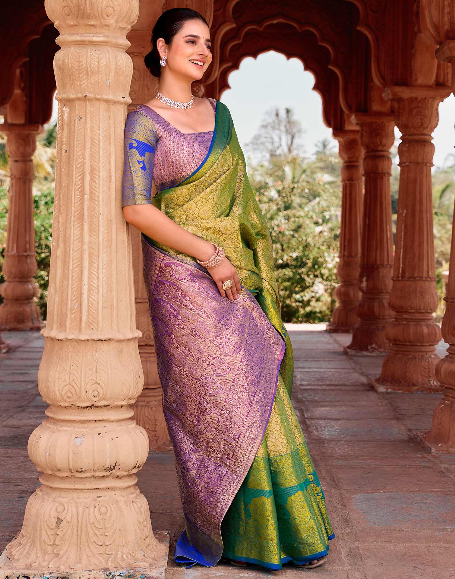 Green Silk Woven Kanjivaram Saree