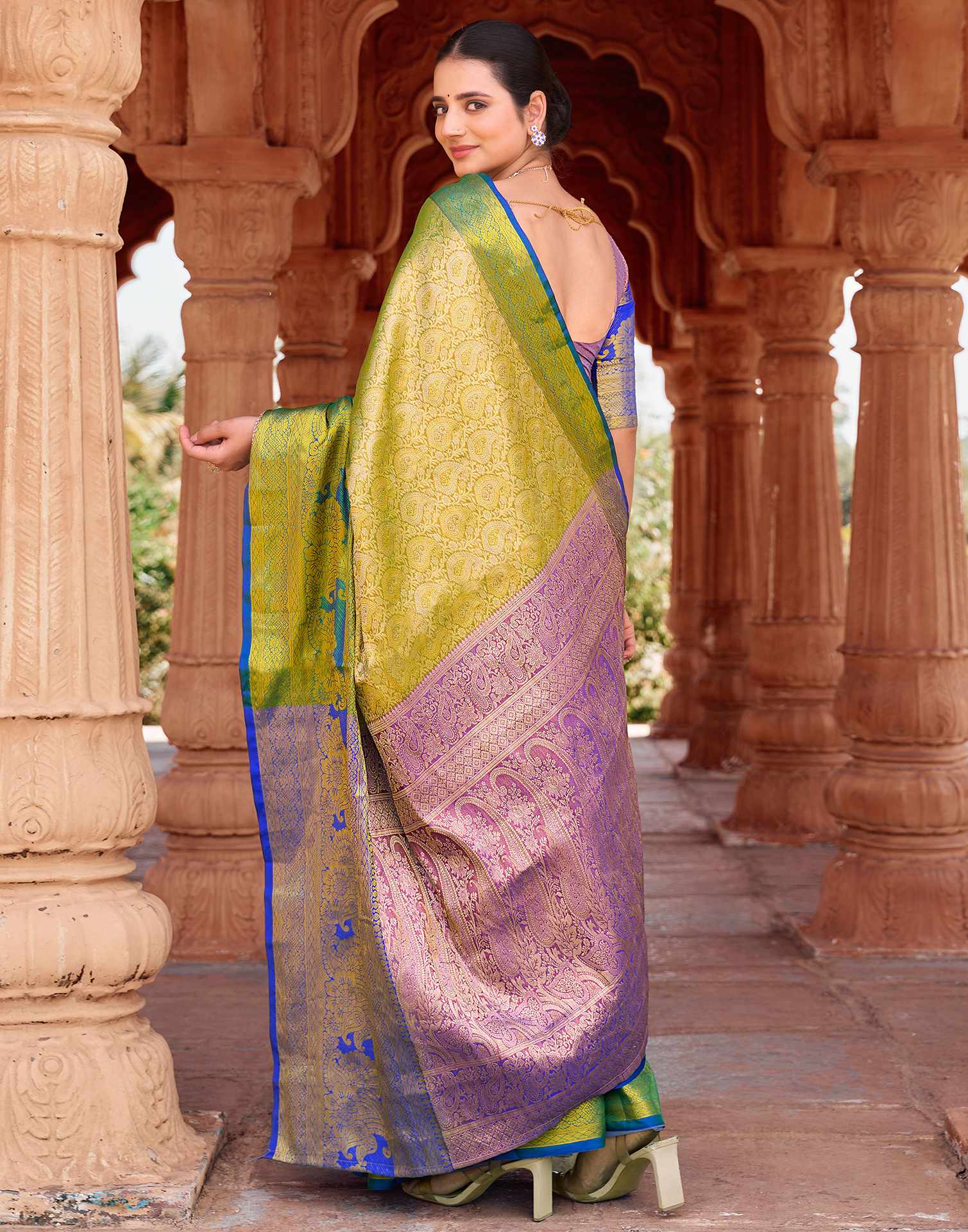 Green Silk Woven Kanjivaram Saree