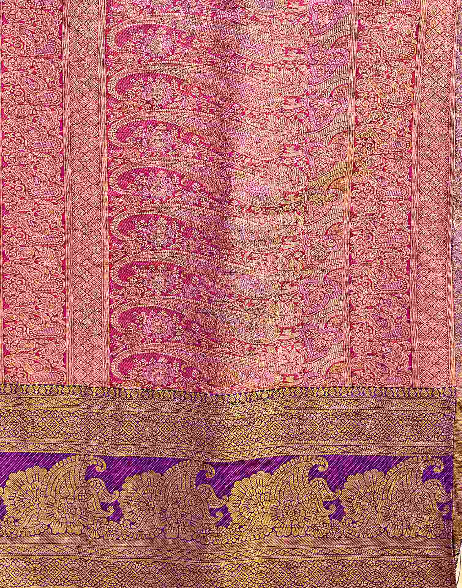 Dark Blue Silk Woven Kanjivaram Saree