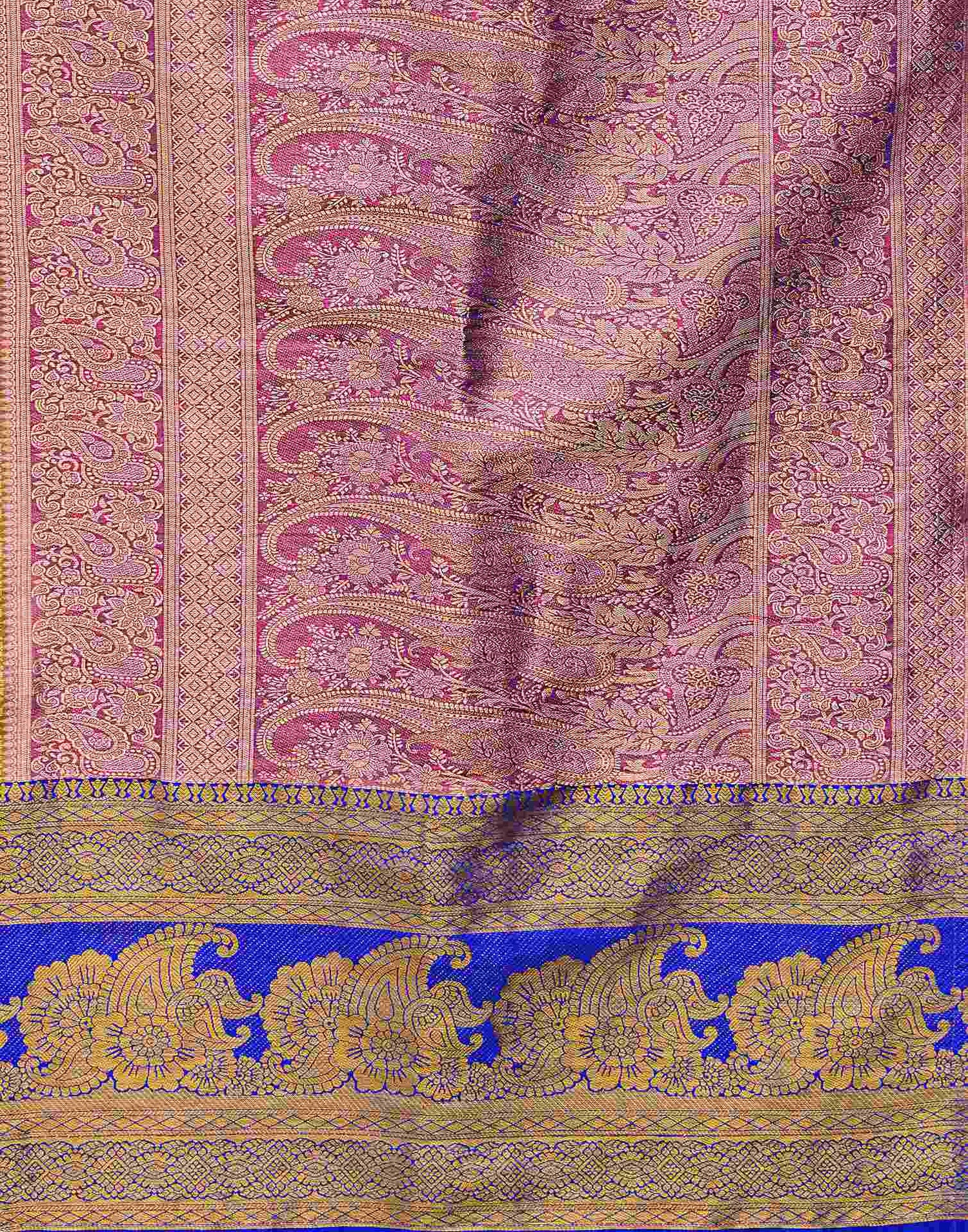 Pink Silk Woven Kanjivaram Saree