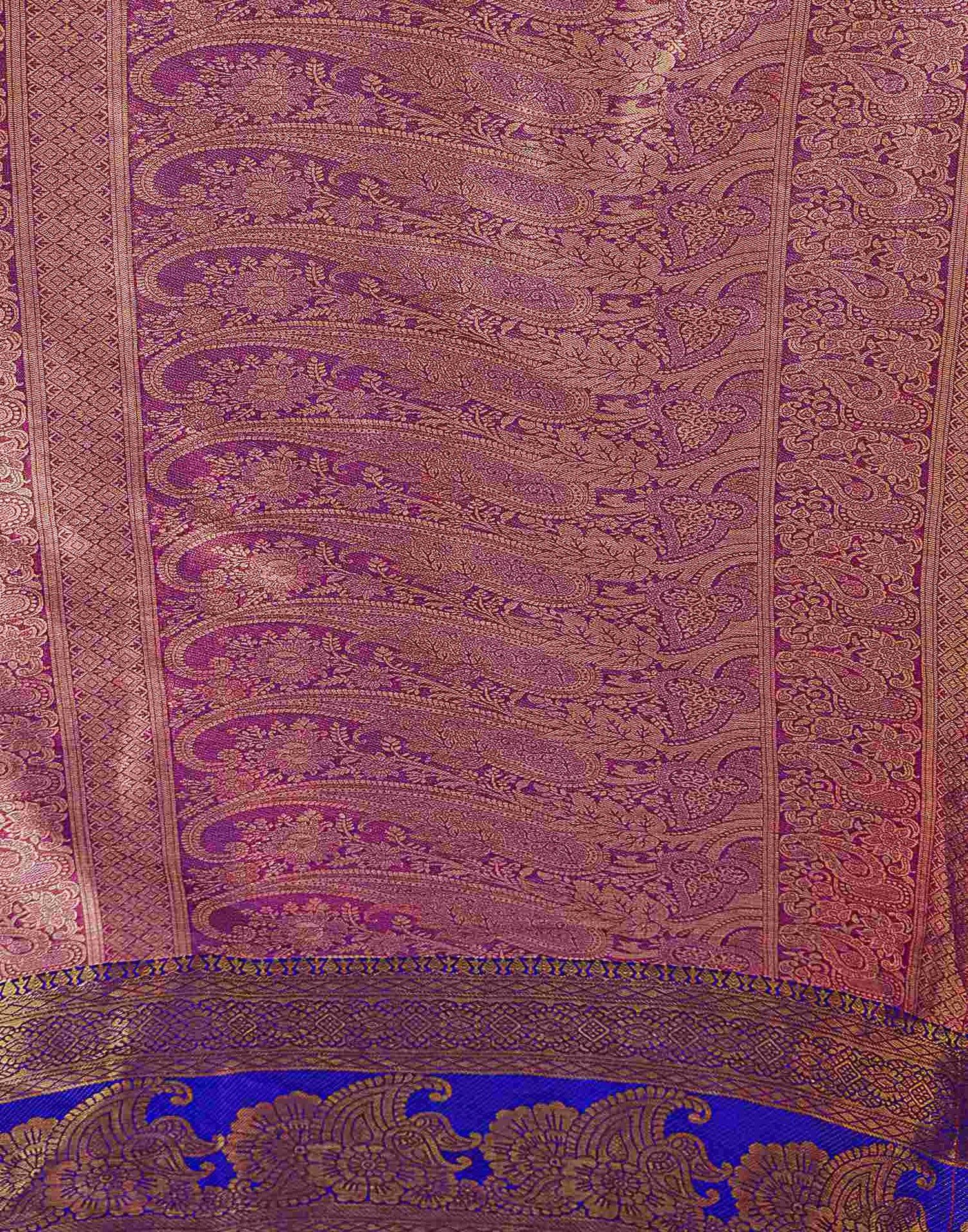 Maroon Silk Woven Kanjivaram Saree