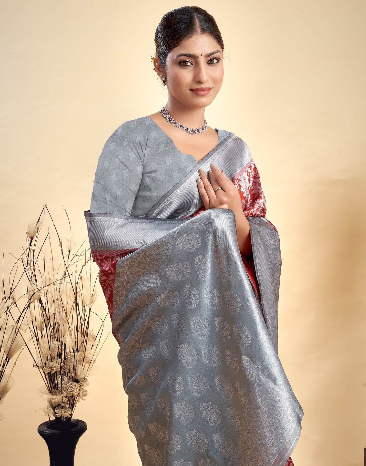 Red Silk Woven Banarasi Saree