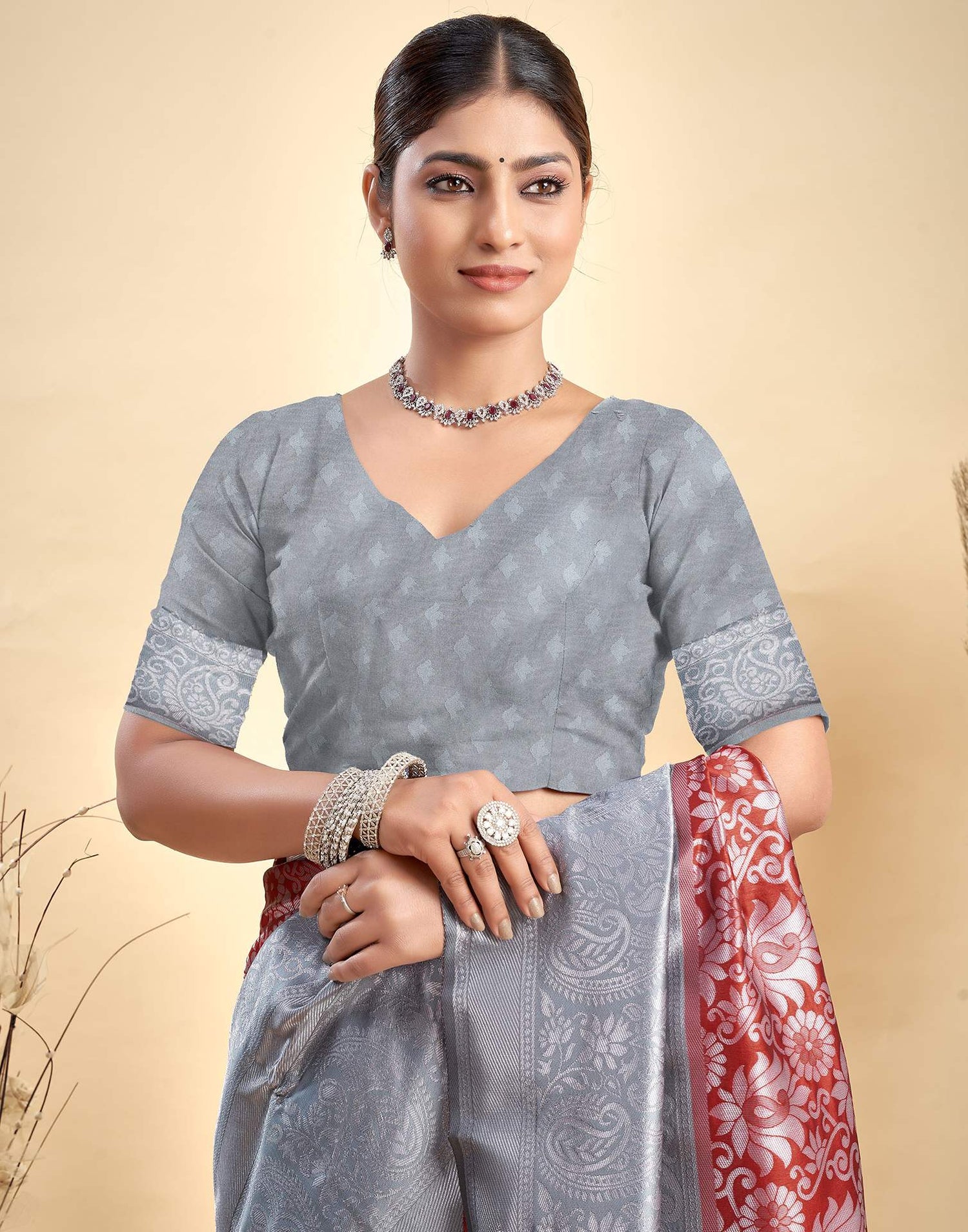 Red Silk Woven Banarasi Saree