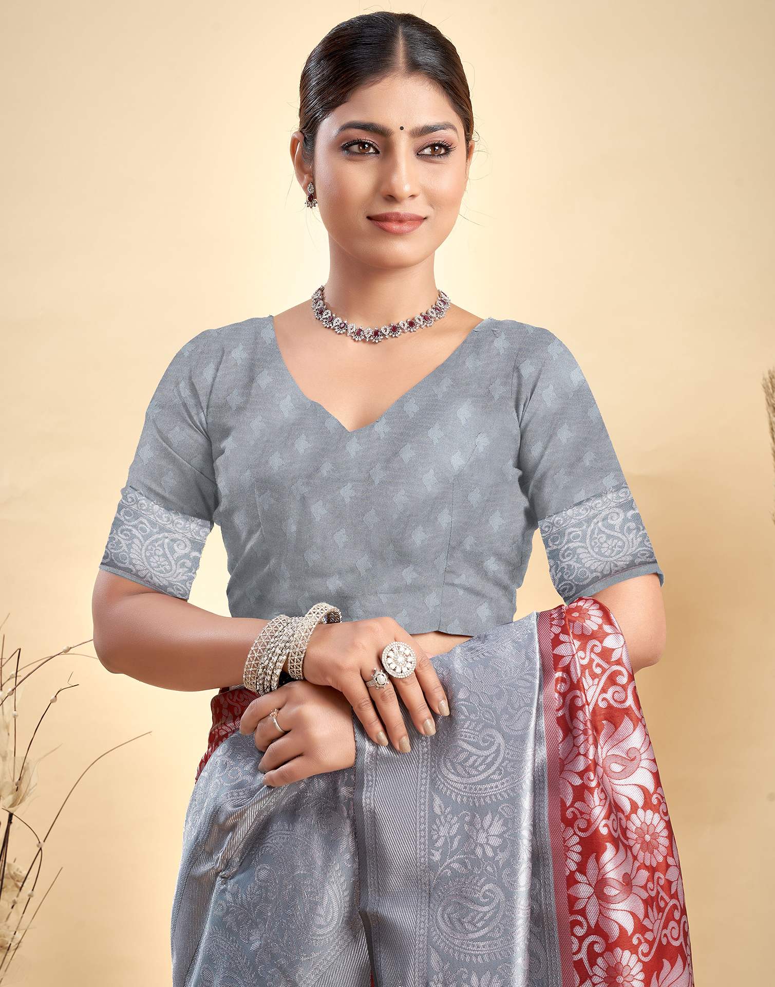 Red Silk Woven Banarasi Saree