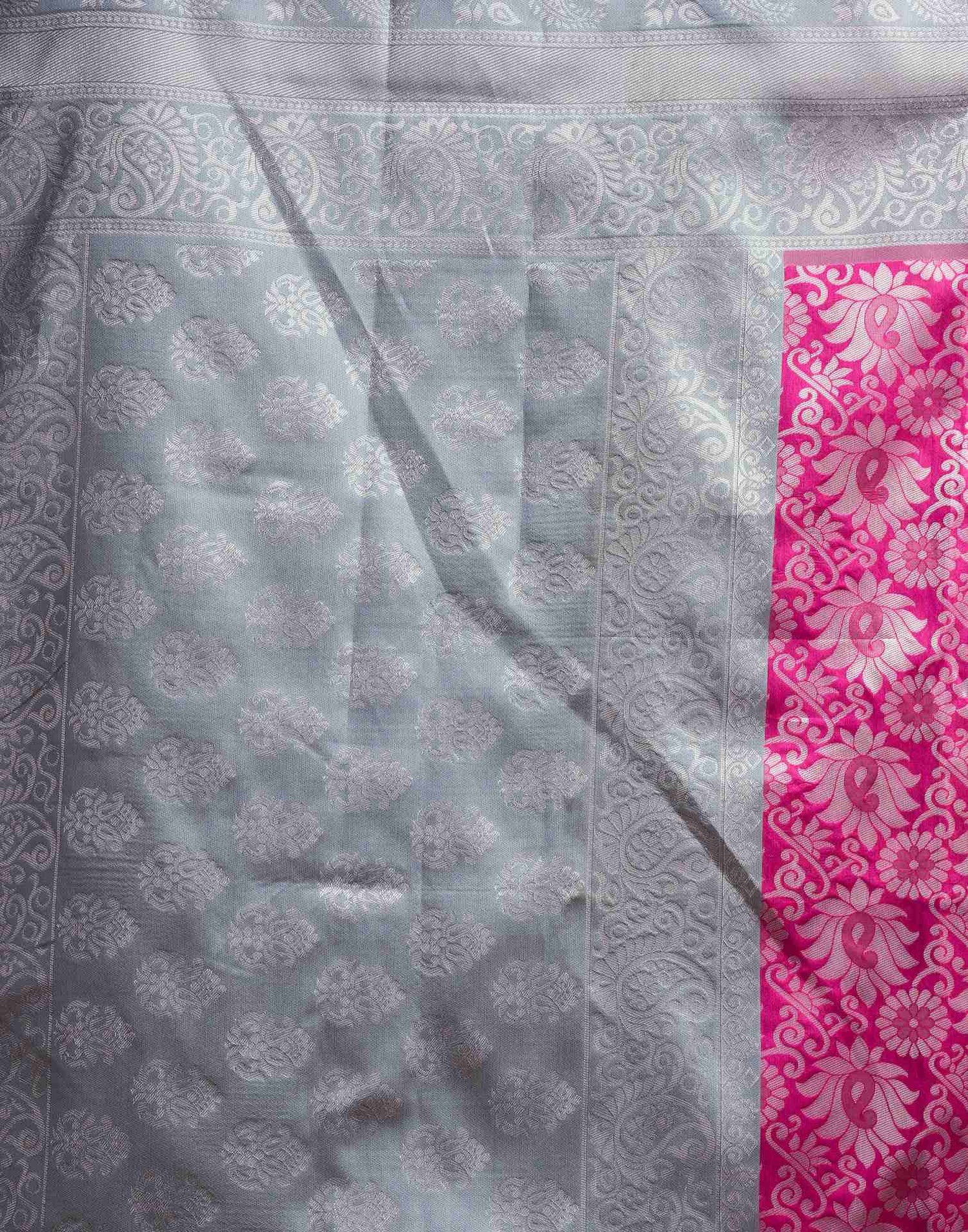 Magenta Silk Woven Banarasi Saree