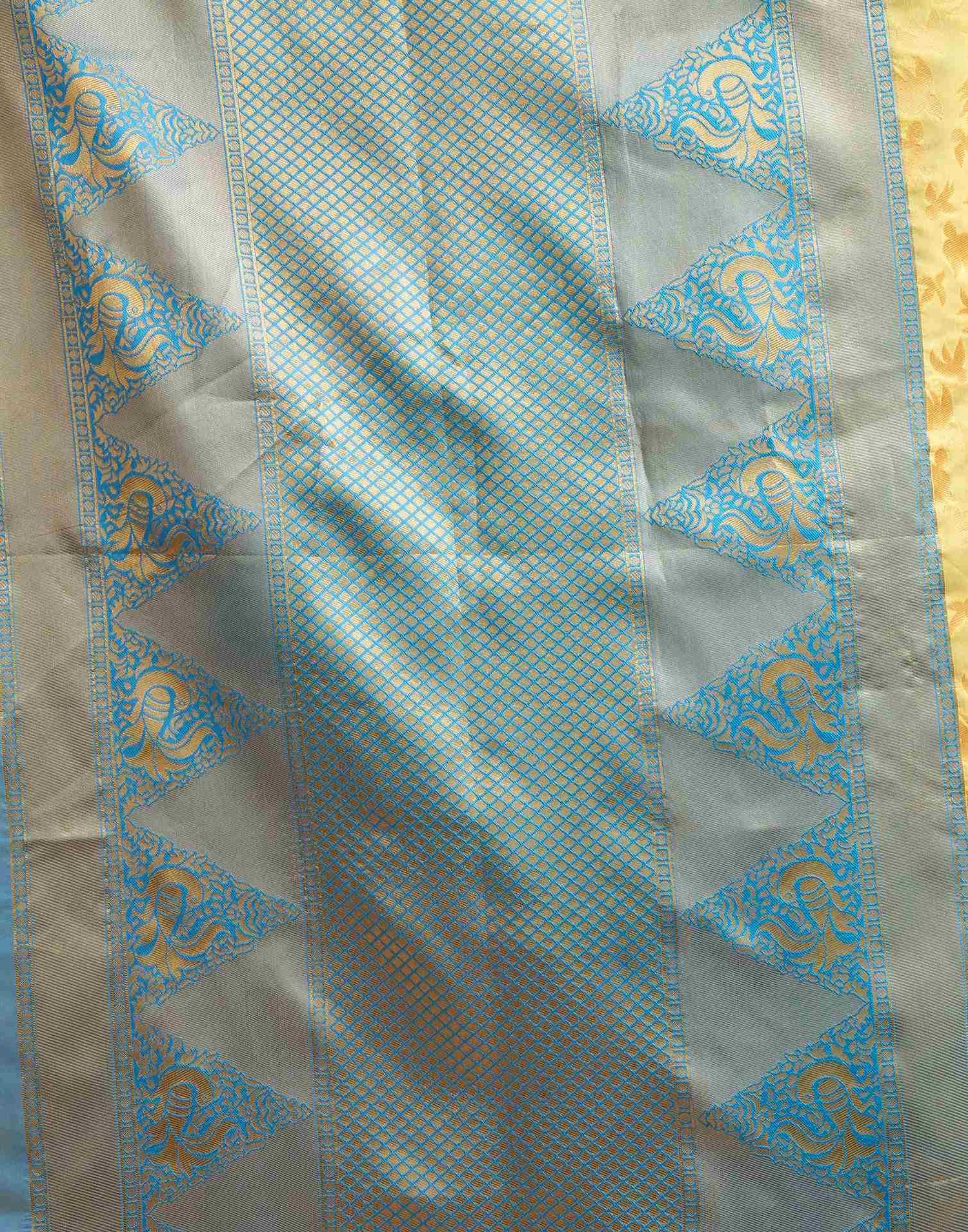 Yellow Silk Woven Saree