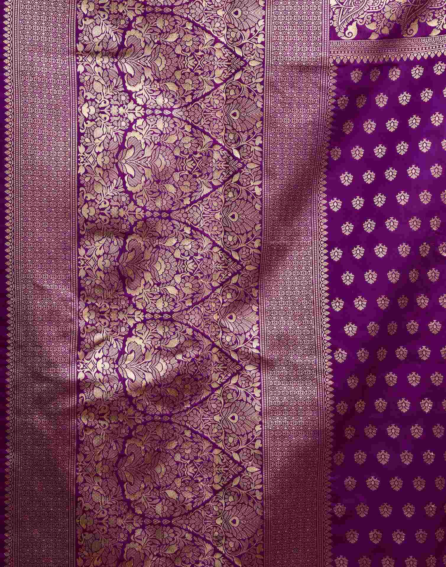 Purple Silk Woven Banarasi Saree