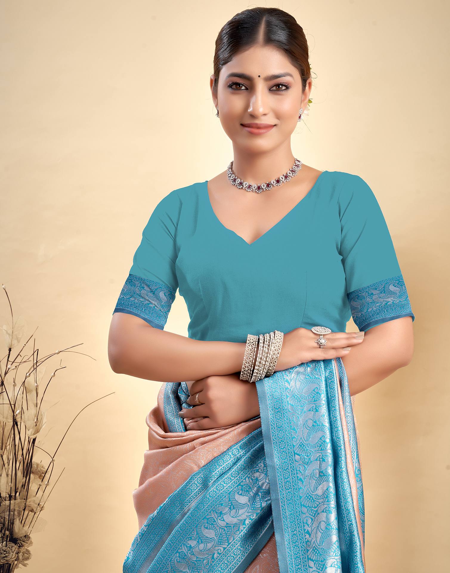 Brown Silk Woven Kanjivaram Saree