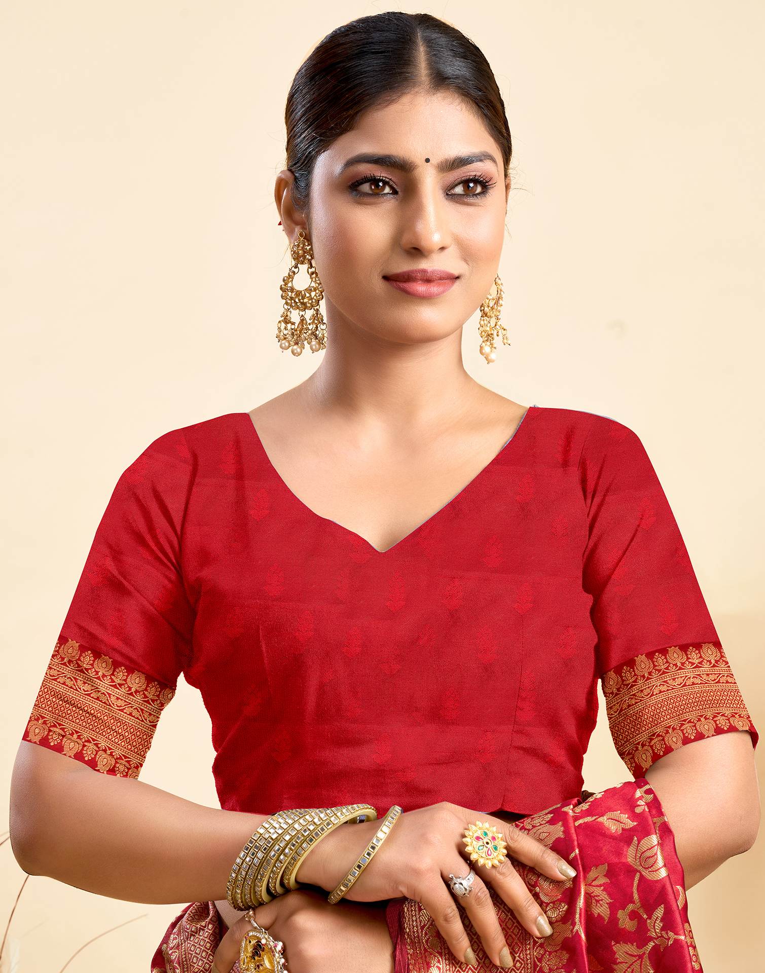 Red Silk Woven Banarasi Saree