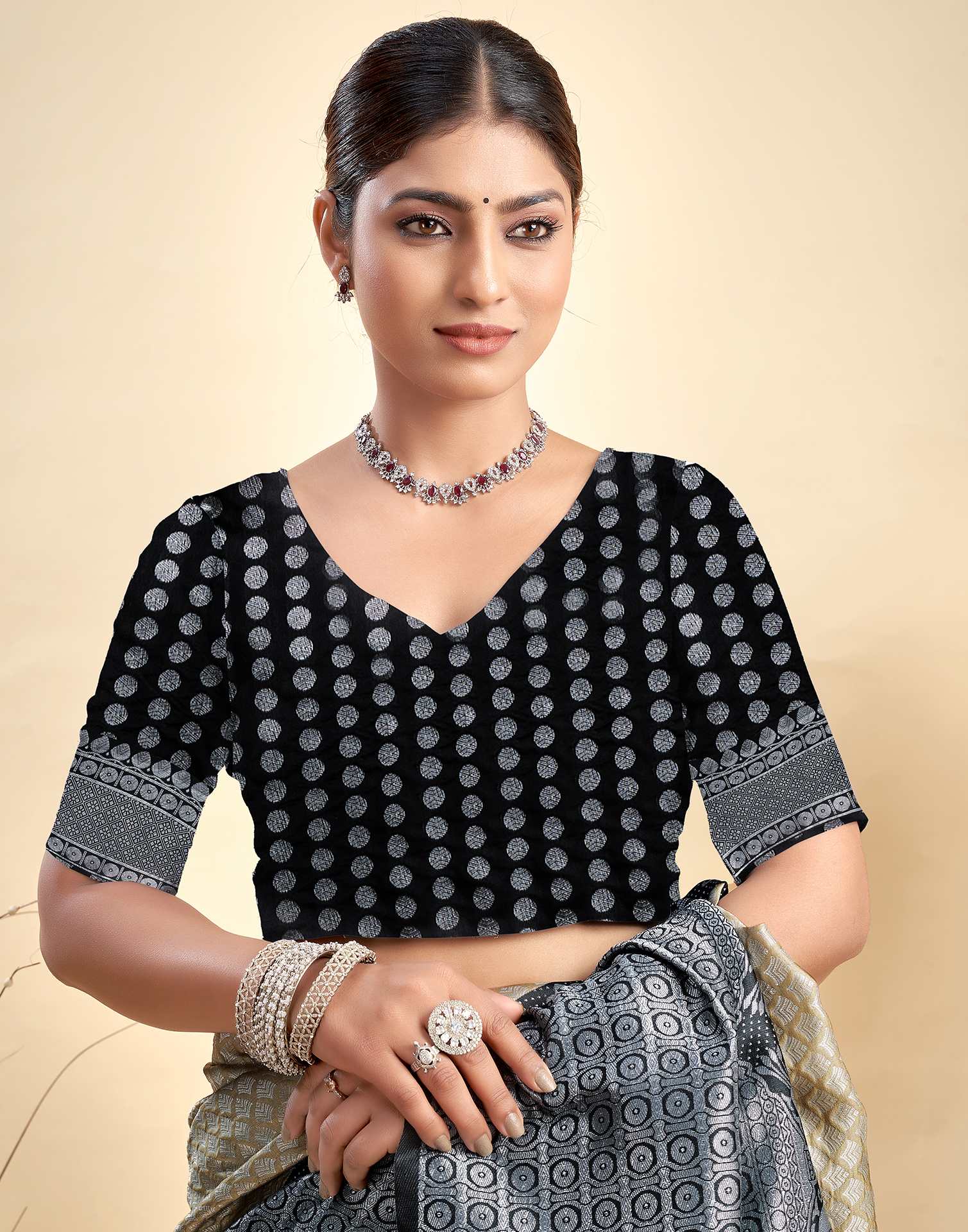 Khaki Silk Woven Kanjivaram Saree