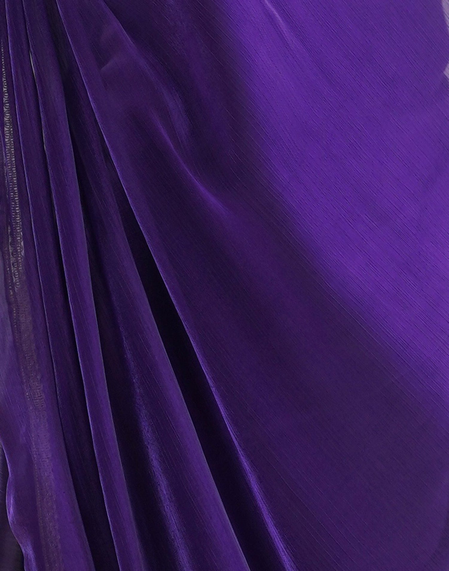 Purple Shimmer Chiffon Lace Solid Saree