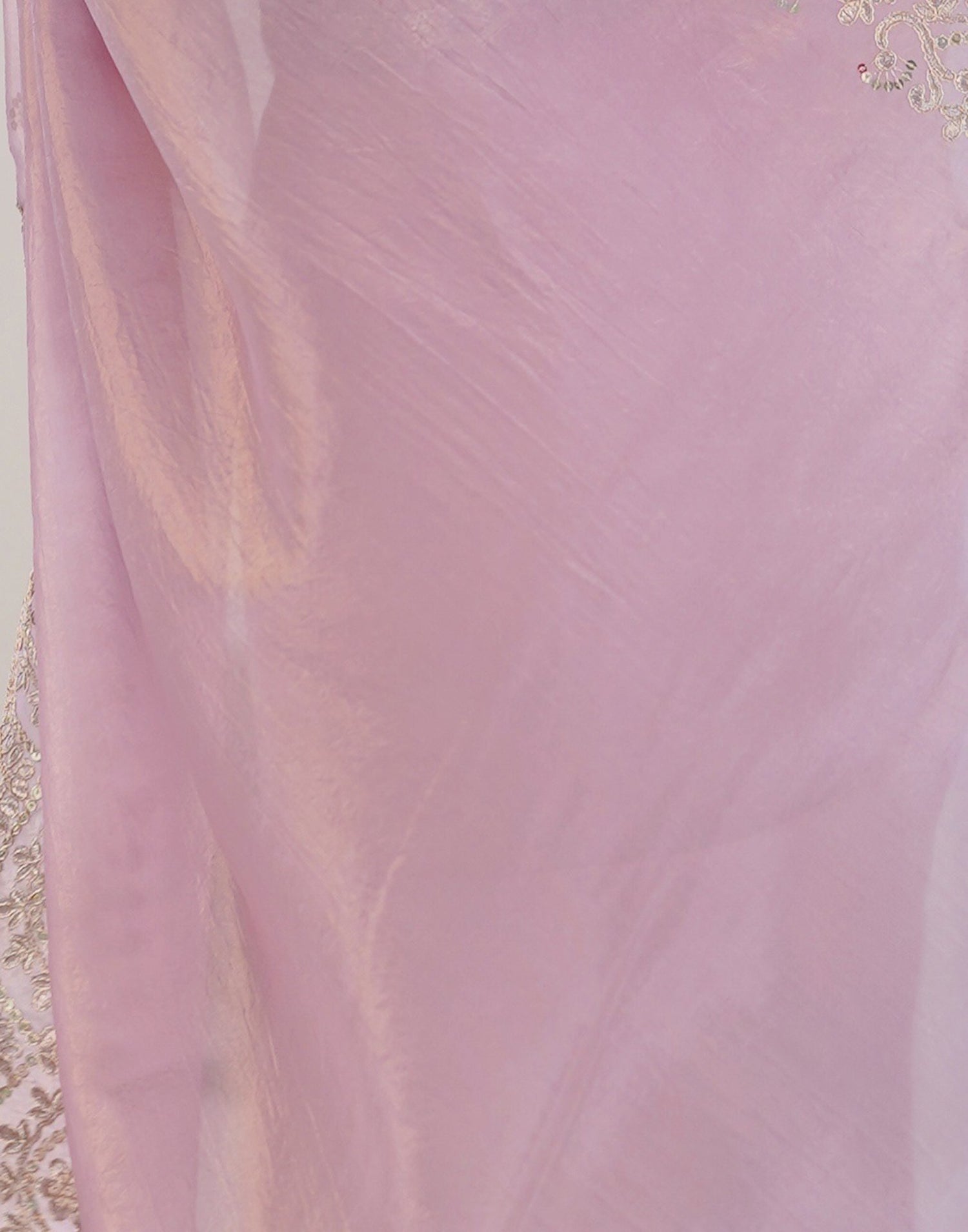 Dusty Pink Tissue Silk Sequence Embroidery Saree