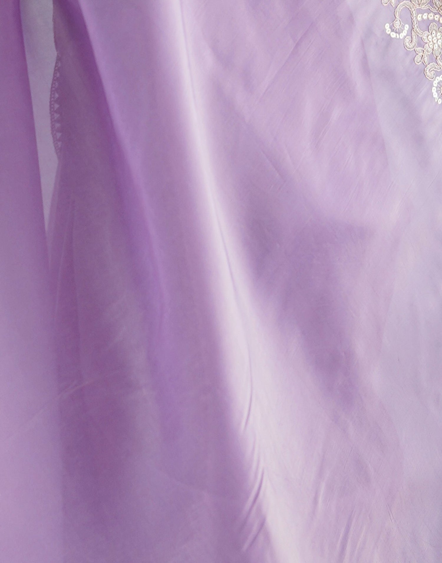 Lavender Tissue Silk Sequence Embroidery Saree
