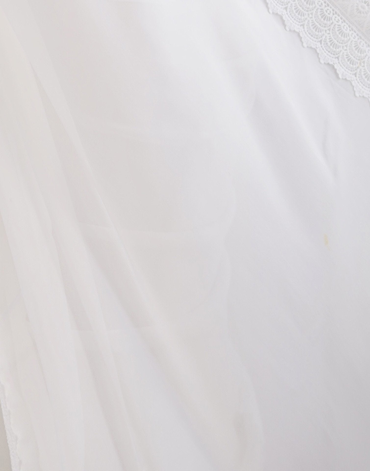 White Georgette Lace Saree