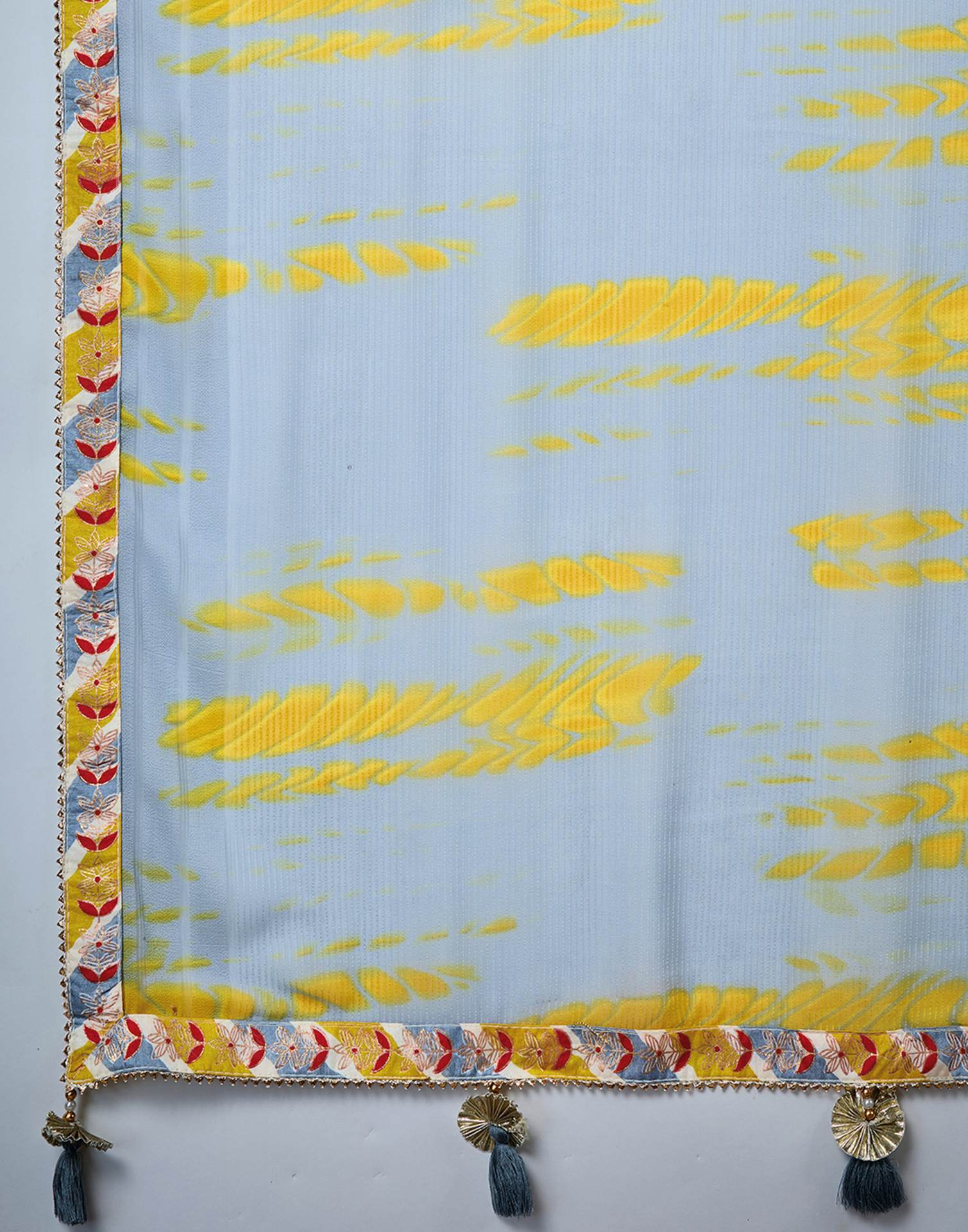 Grey Georgette Printed Saree