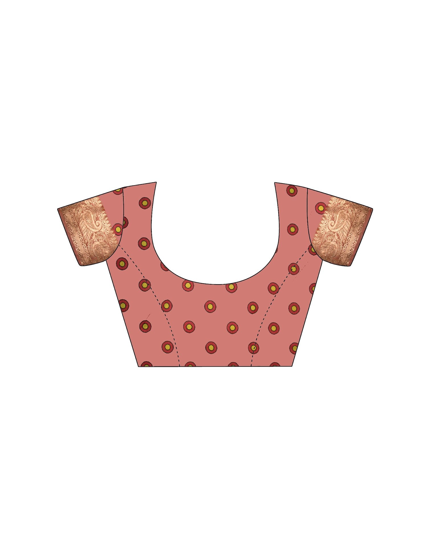 Light Peach Tussar Silk Printed Kalamkari Saree