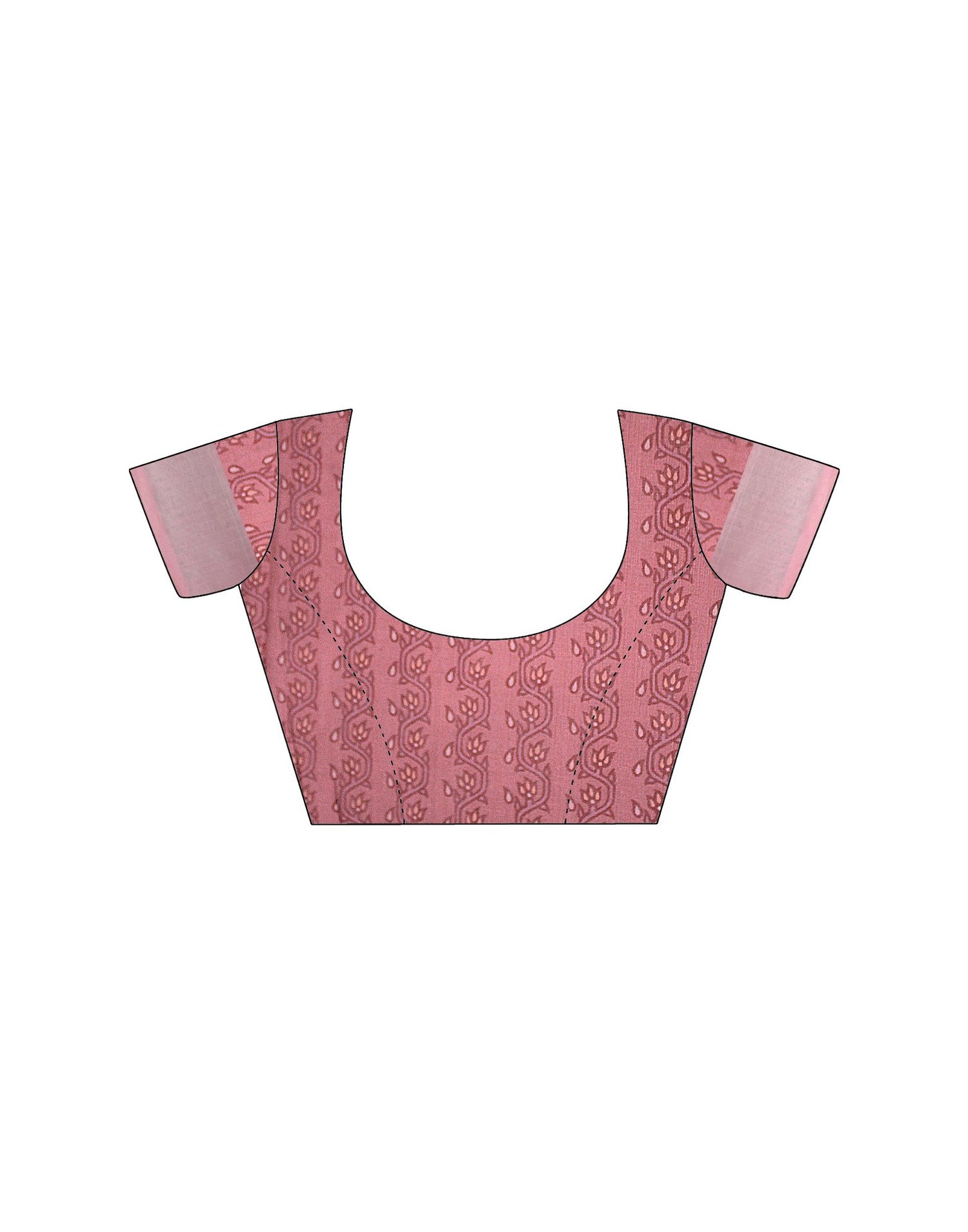 Light Dusty Pink Linen Printed Saree