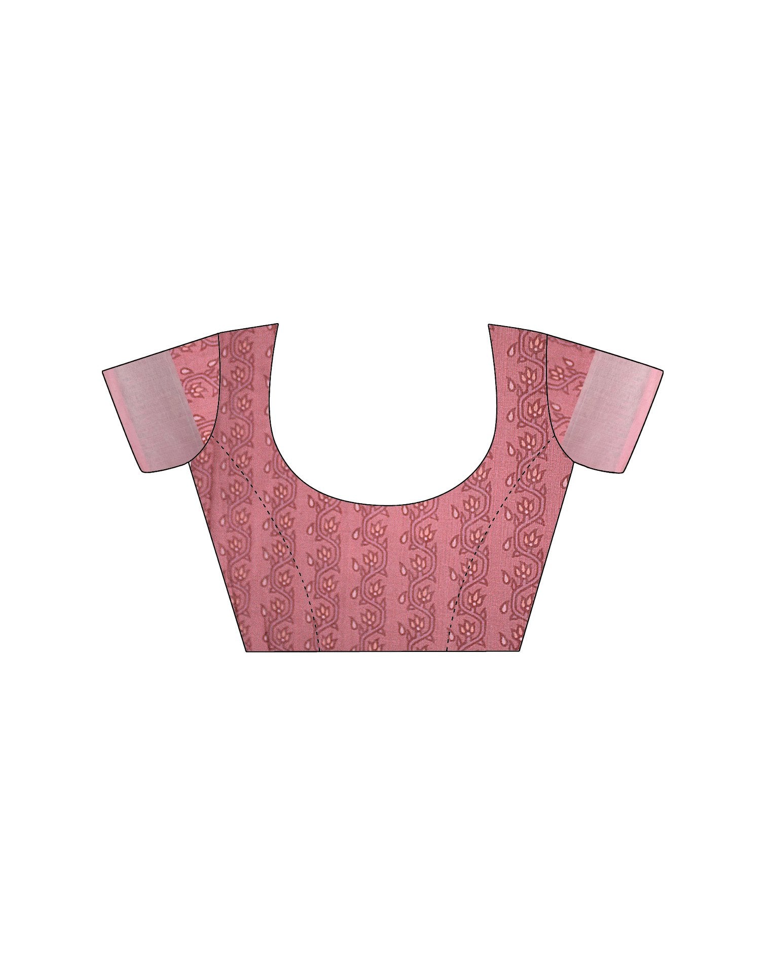 Light Dusty Pink Linen Printed Saree