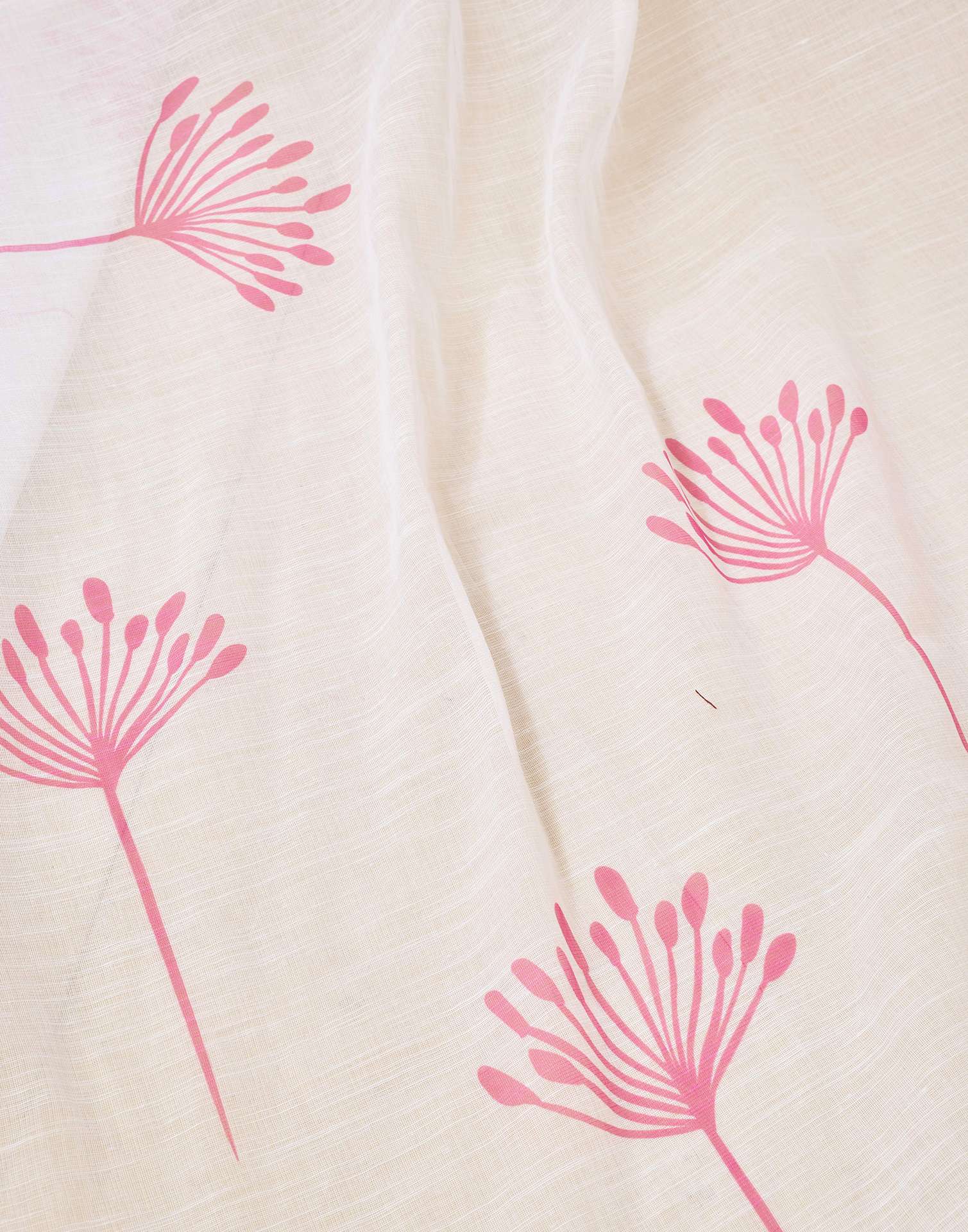 Ready to Wear White Linen Zari Printed Saree