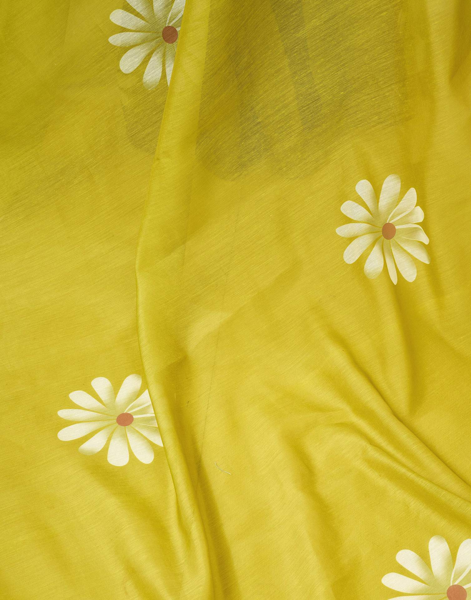 Ready to Wear Olive Green Chanderi Floral Printed Saree