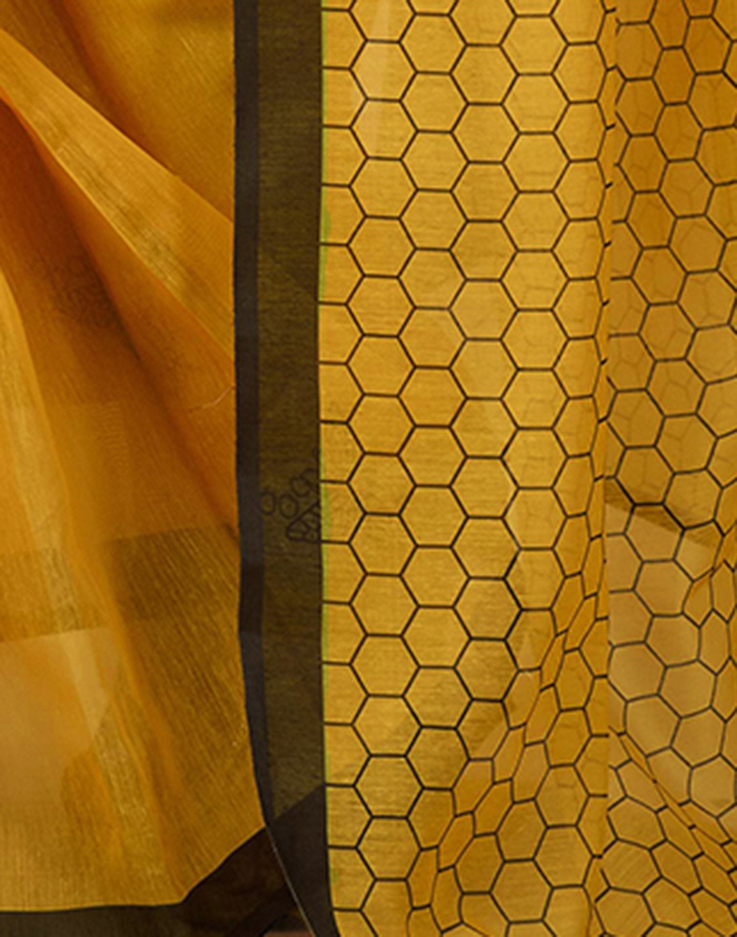 Ready to Wear Yellow Chanderi Printed Saree